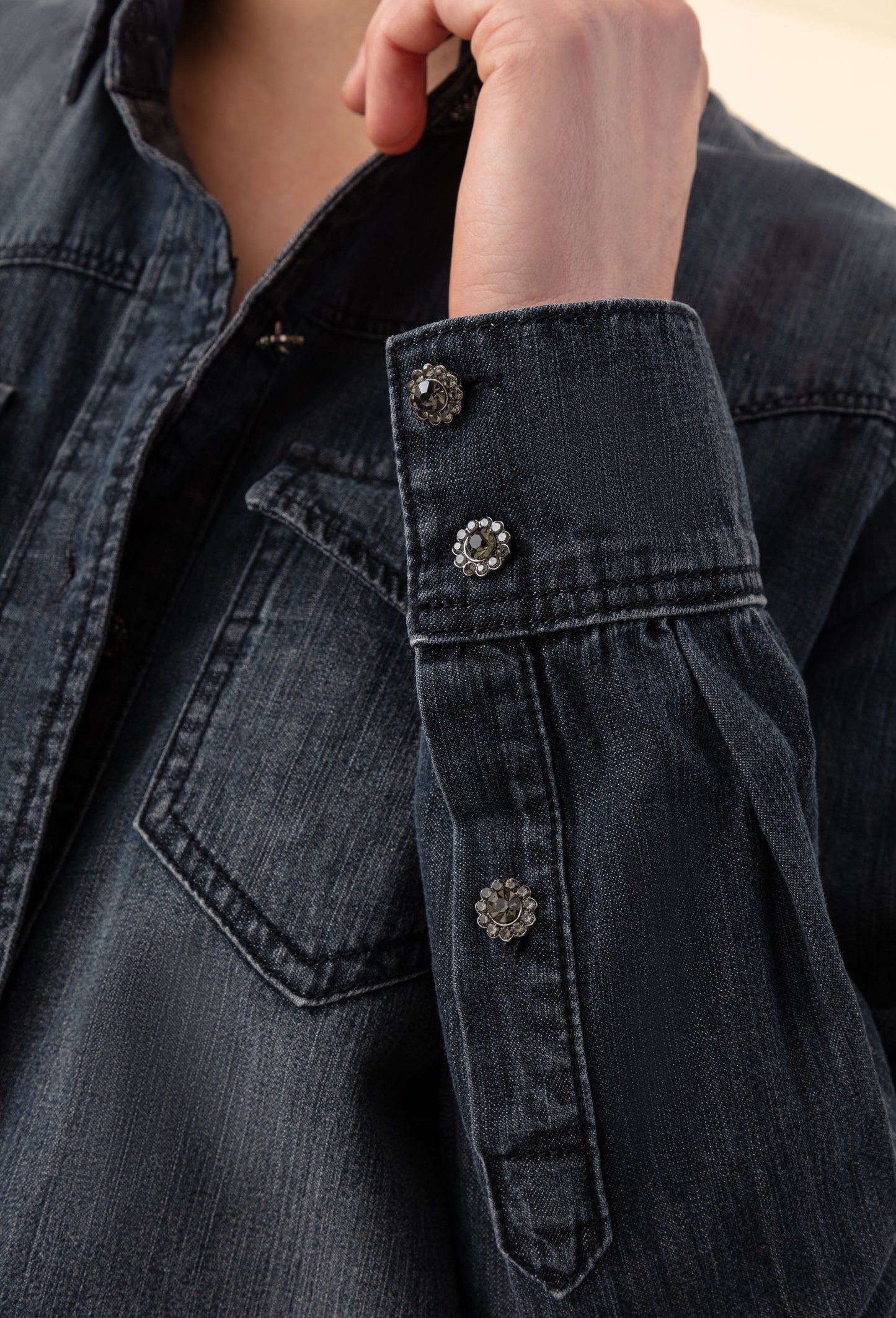 Chemise en jean gris Petula 100% coton 3