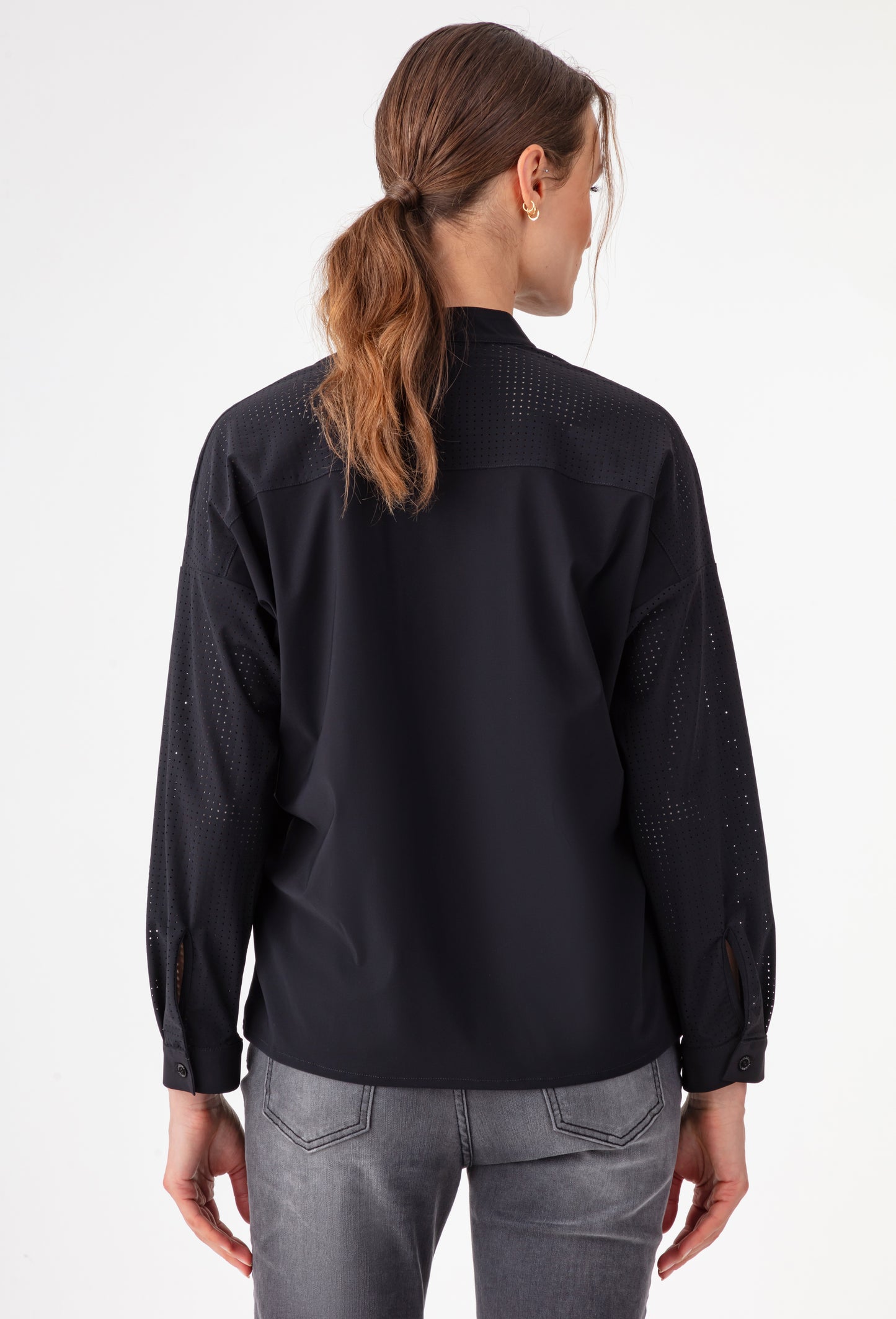 Chemise Flossie noire en jersey technique 3