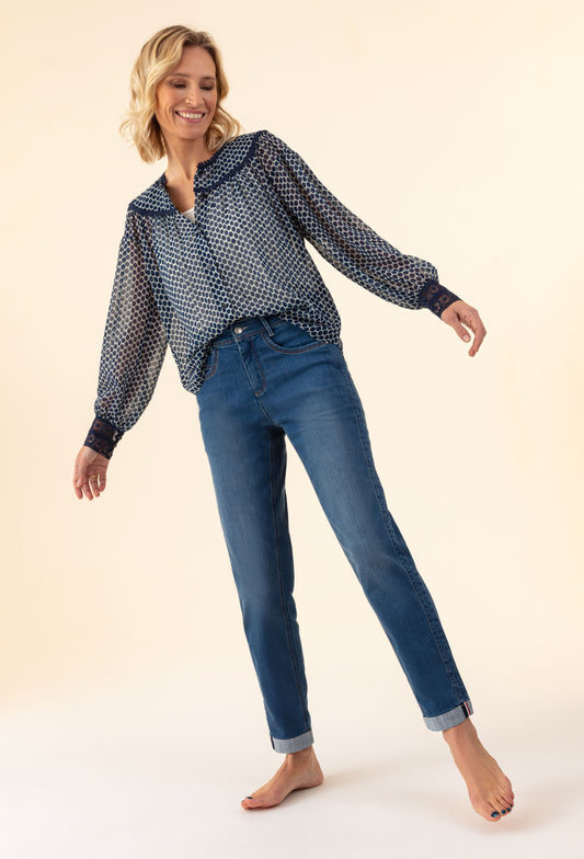 Jean Zéphyr en coton bleu 1