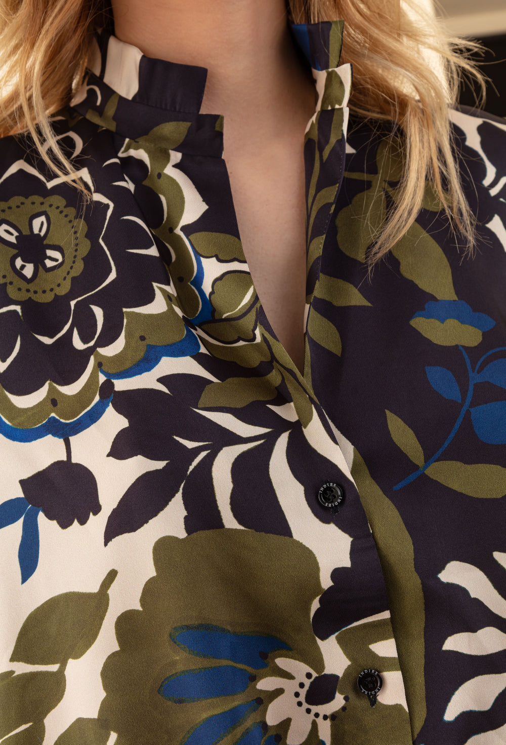 Chemise Queen satinée imprimé fleuri 3