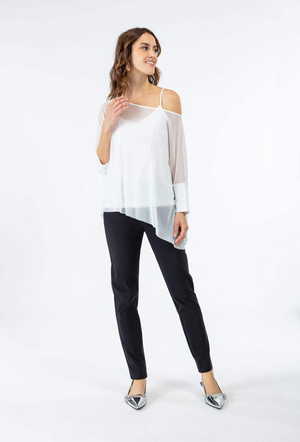Top transparent + débardeur en jersey technique Isaro blanc 4