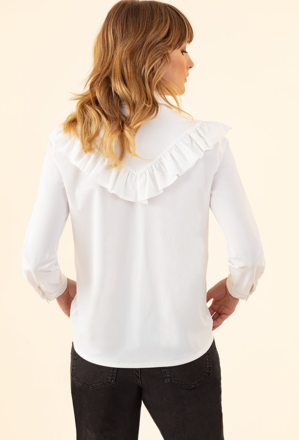 Chemise Carla blanche en jersey technique 2