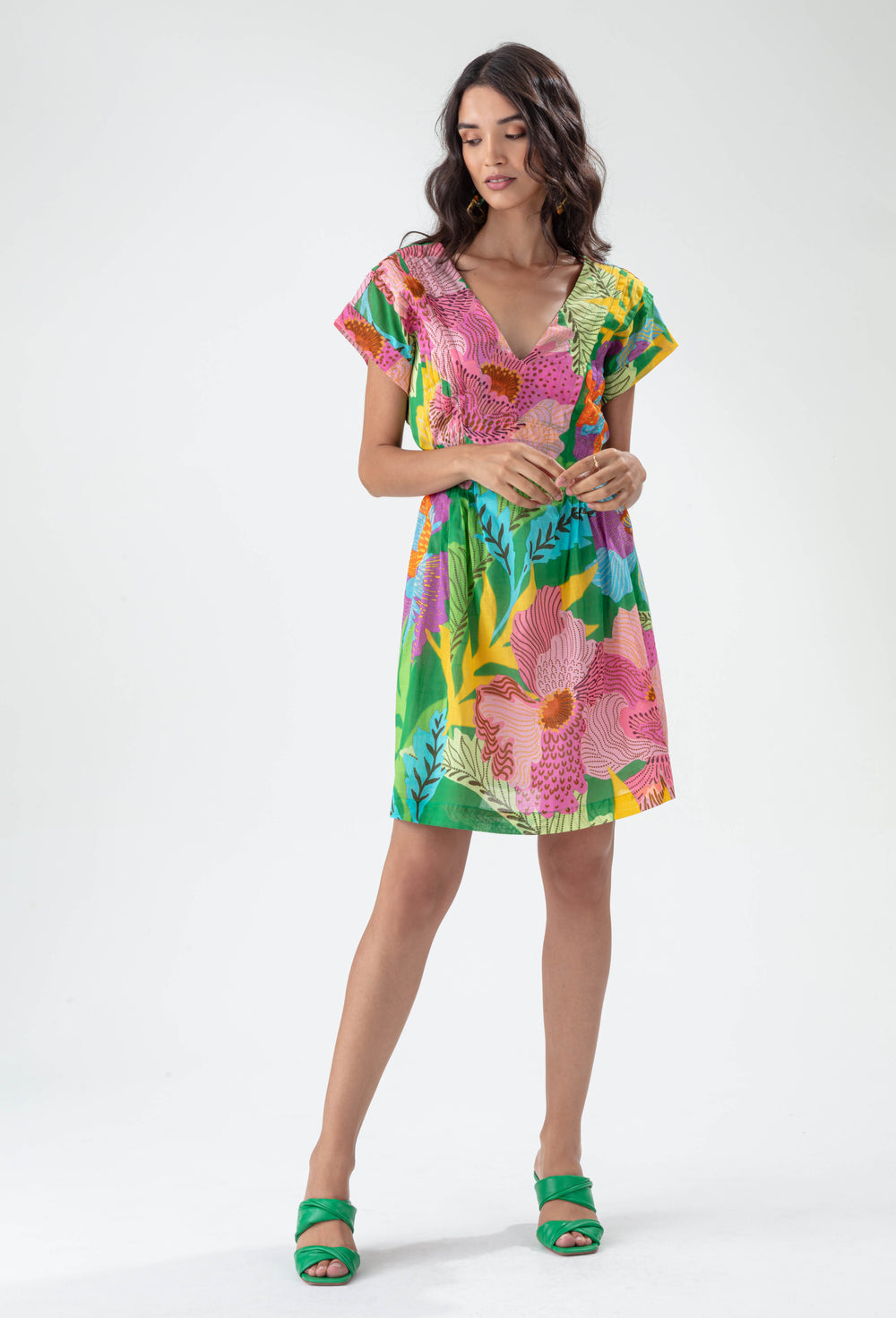 Robe + ceinture Pigment imprimé colors flowers 1