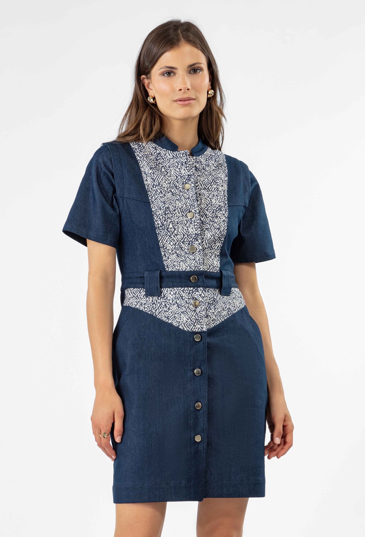 Robe courte Kristen en denim brut 1