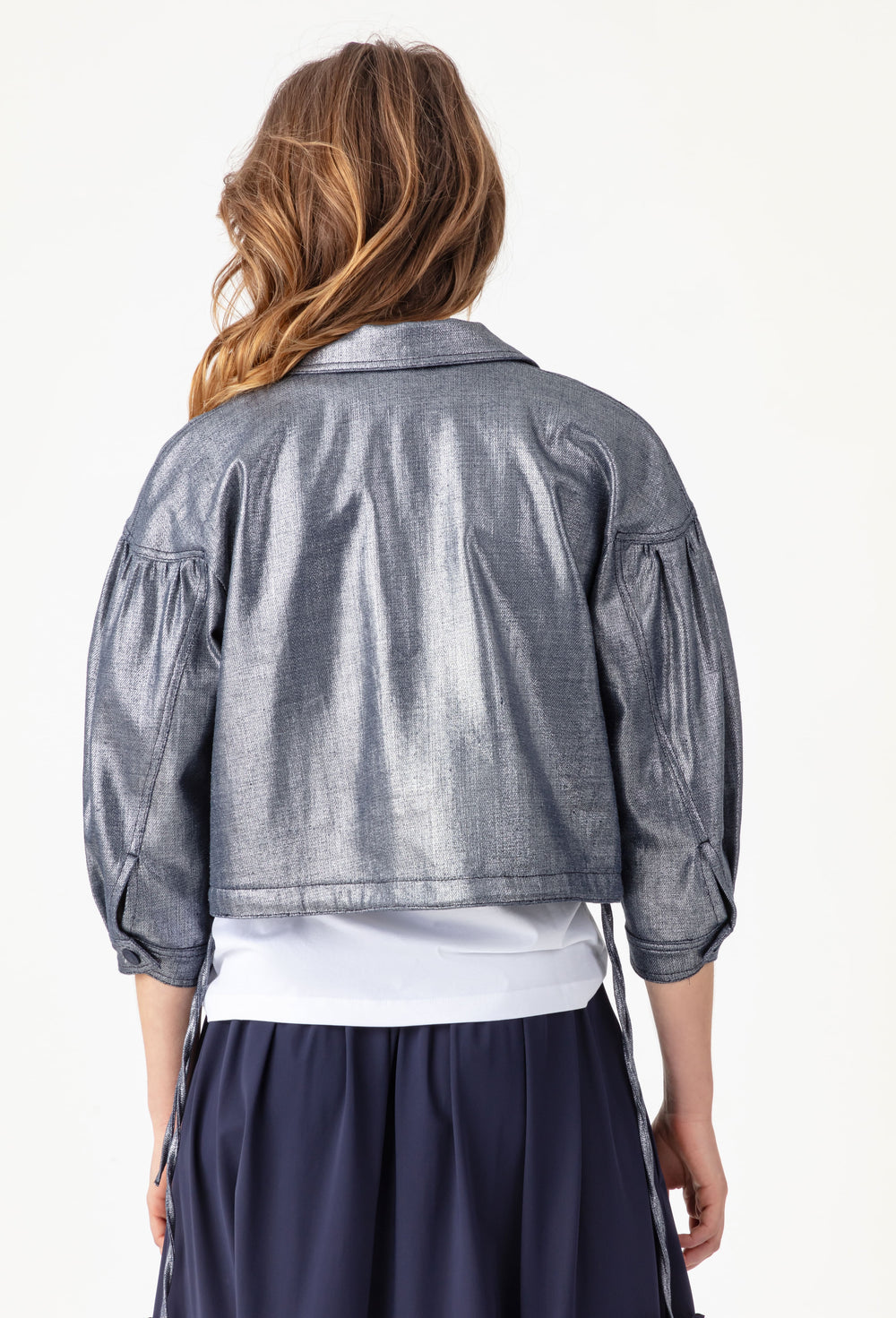 Blouson lamé argent Selene 4