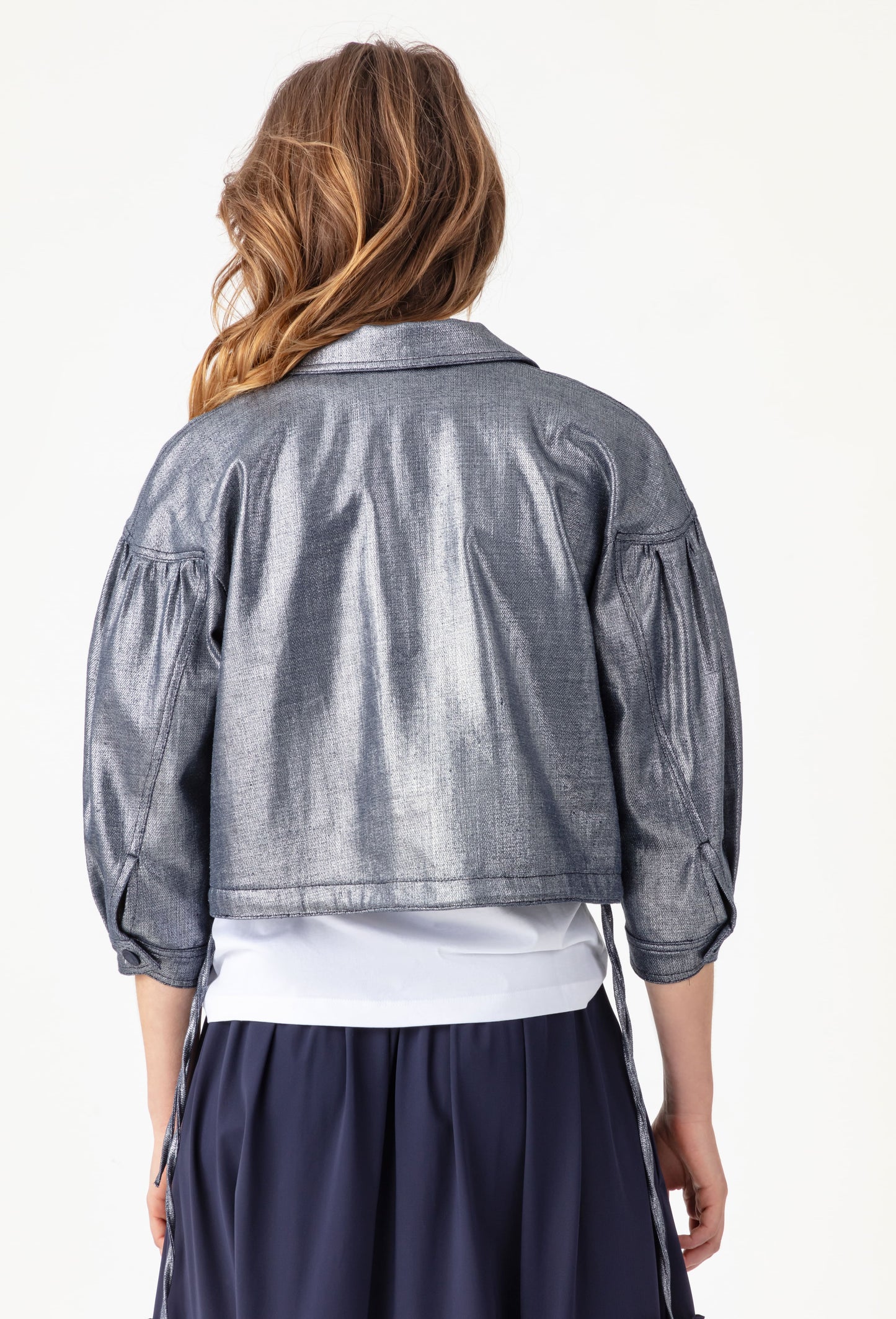 Blouson lamé argent Selene 4