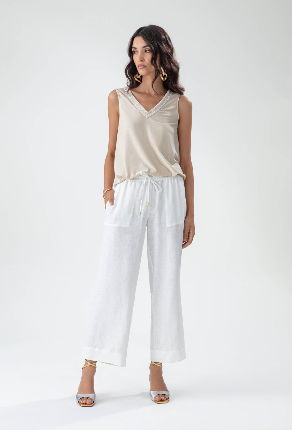Pantalon en lin Jaipur écru 4