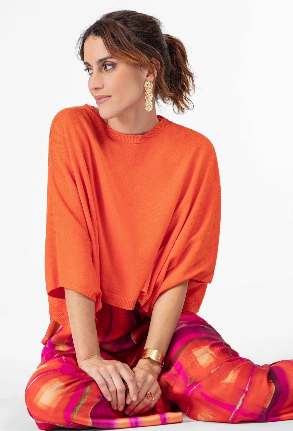 Pull oversize Flora orange 4