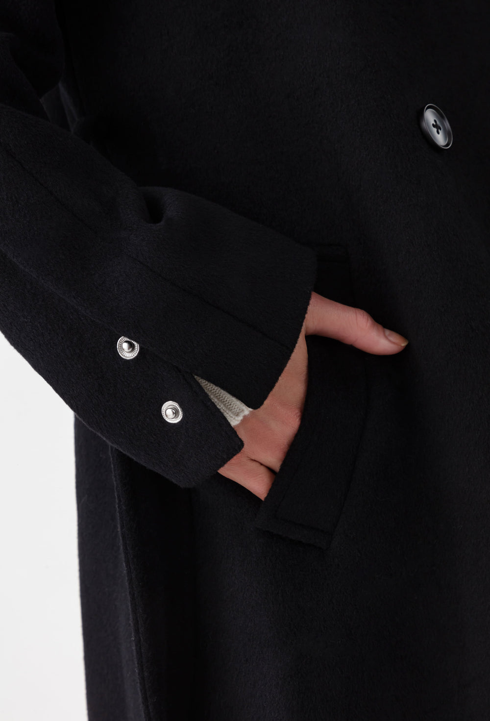 Manteau long Reem noir en laine 3