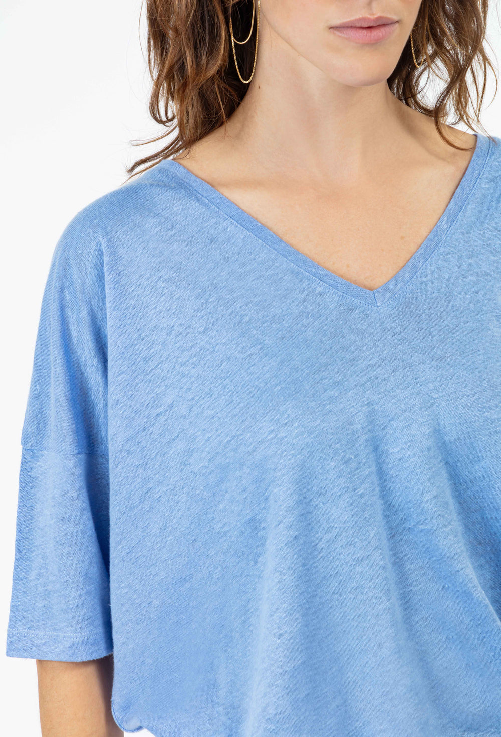 T-shirt Lazare en lin bleu 3