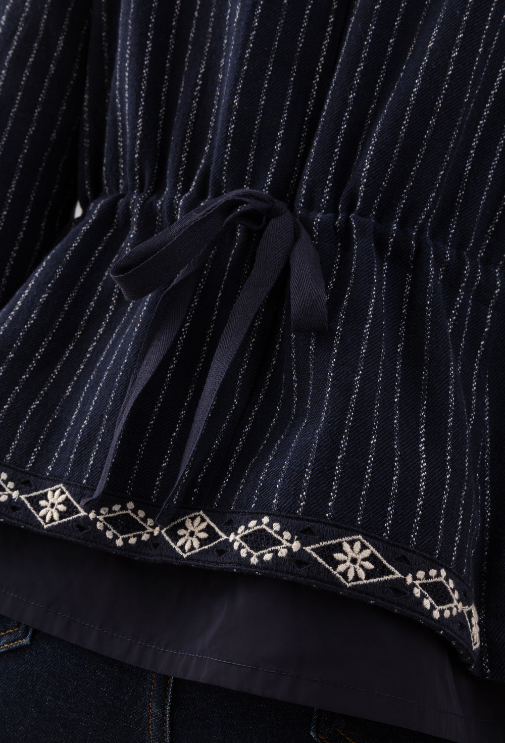 Veste cintrée Aston marine rayure écrue 4