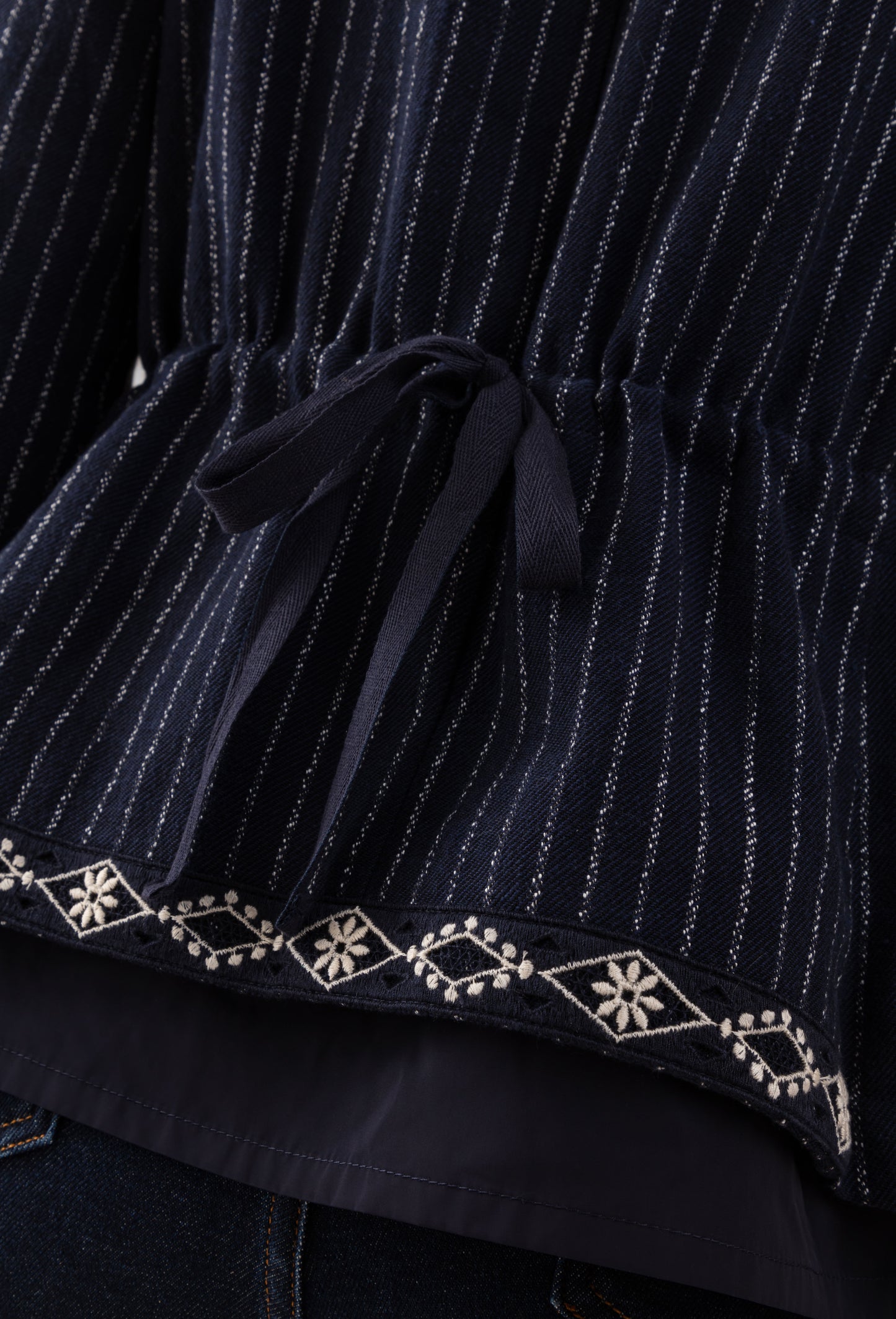 Veste cintrée Aston marine rayure écrue 4