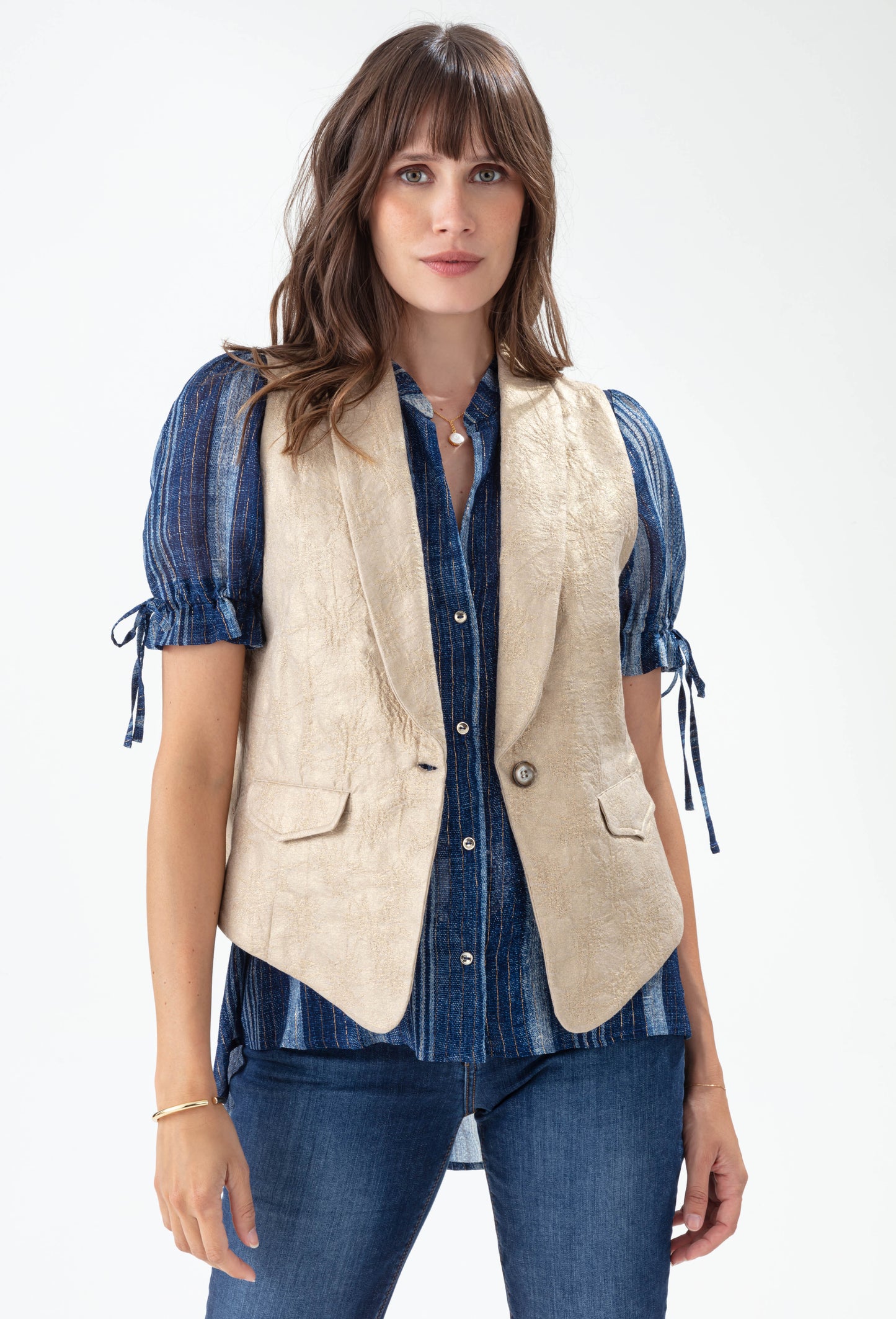 Gilet Soleil coupe tailleur gold 1