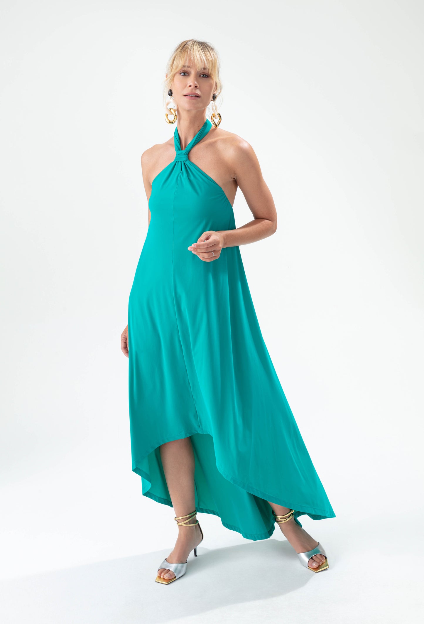 Robe Kiwi turquoise en jersey technique 1