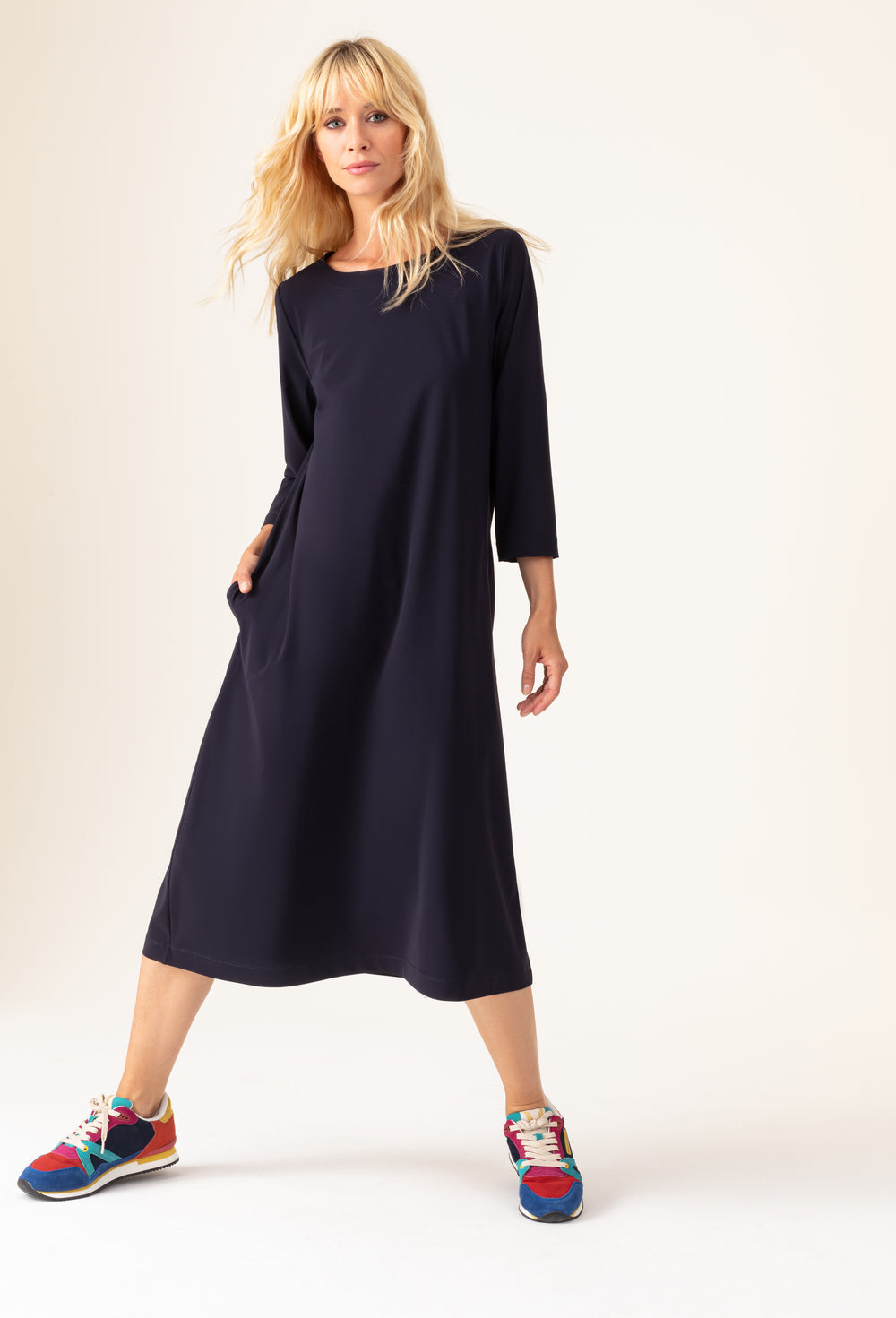 Robe Marin encre en jersey technique 1