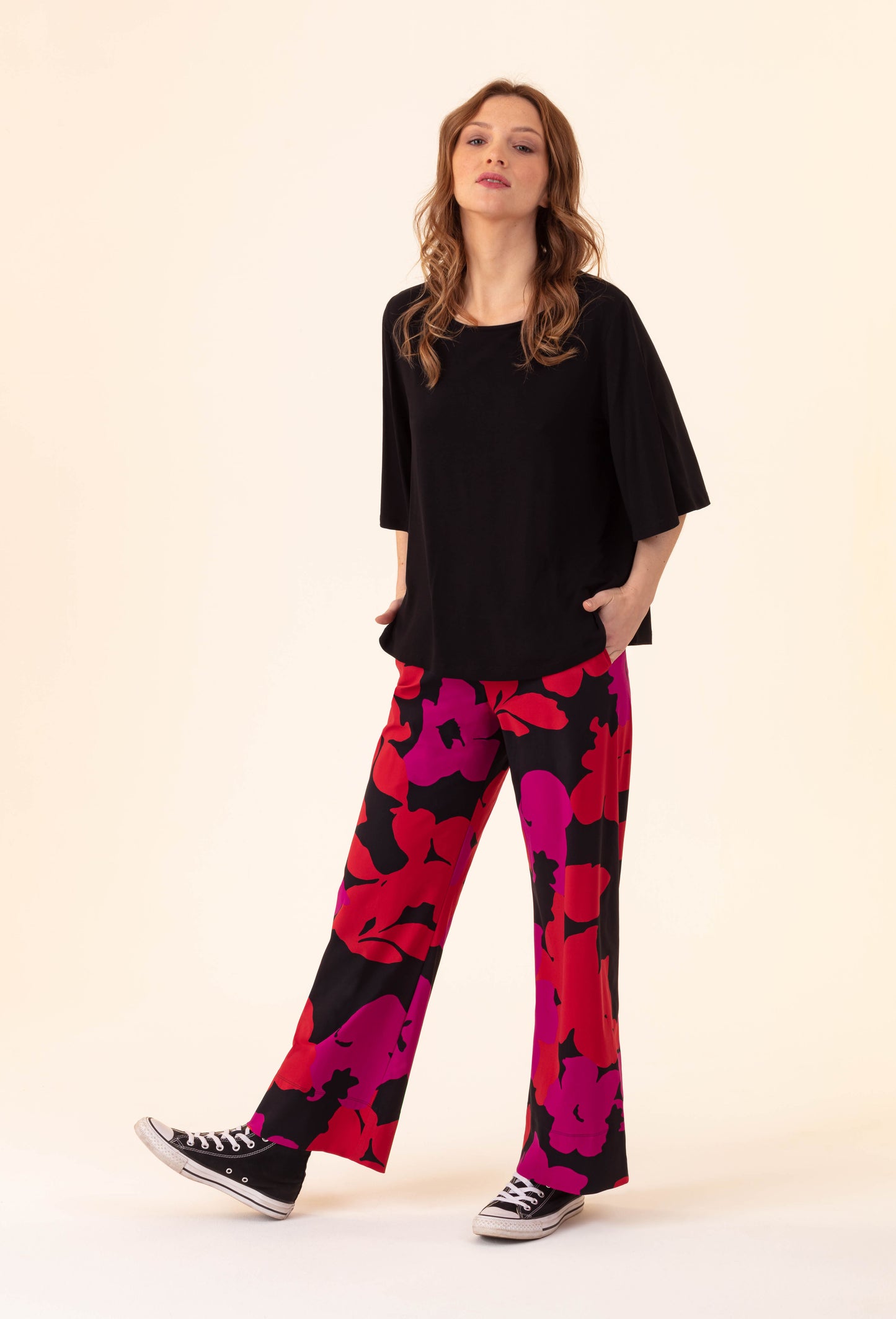 Pantalon Monalisa imprimé en jersey technique 1