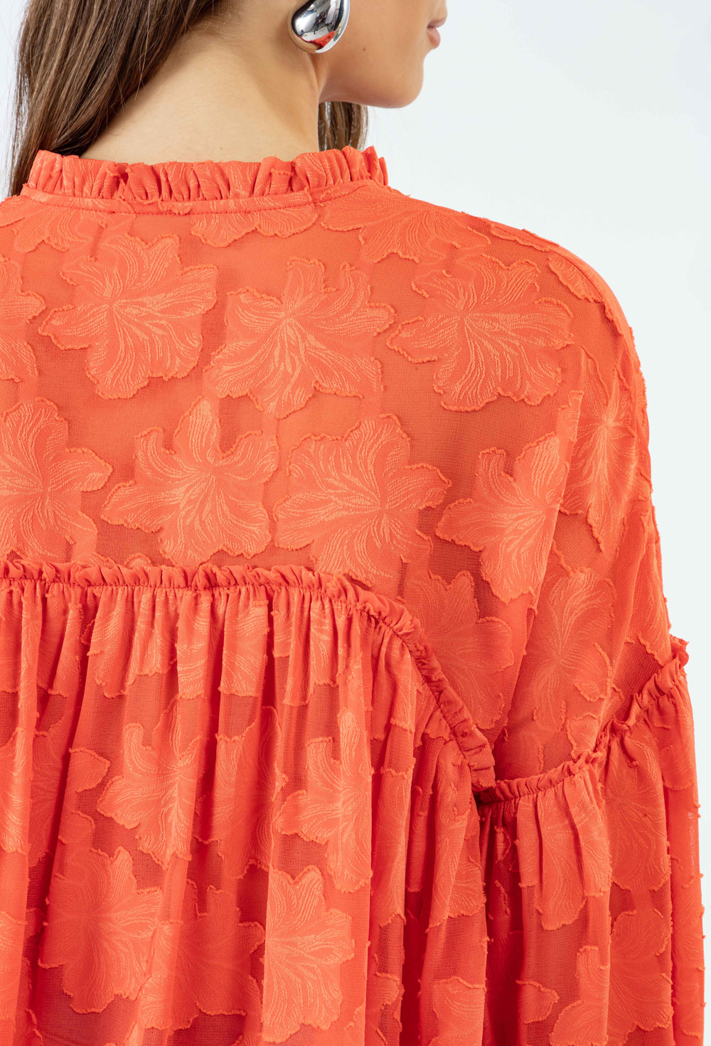 Blouse Finn en voile corail 3