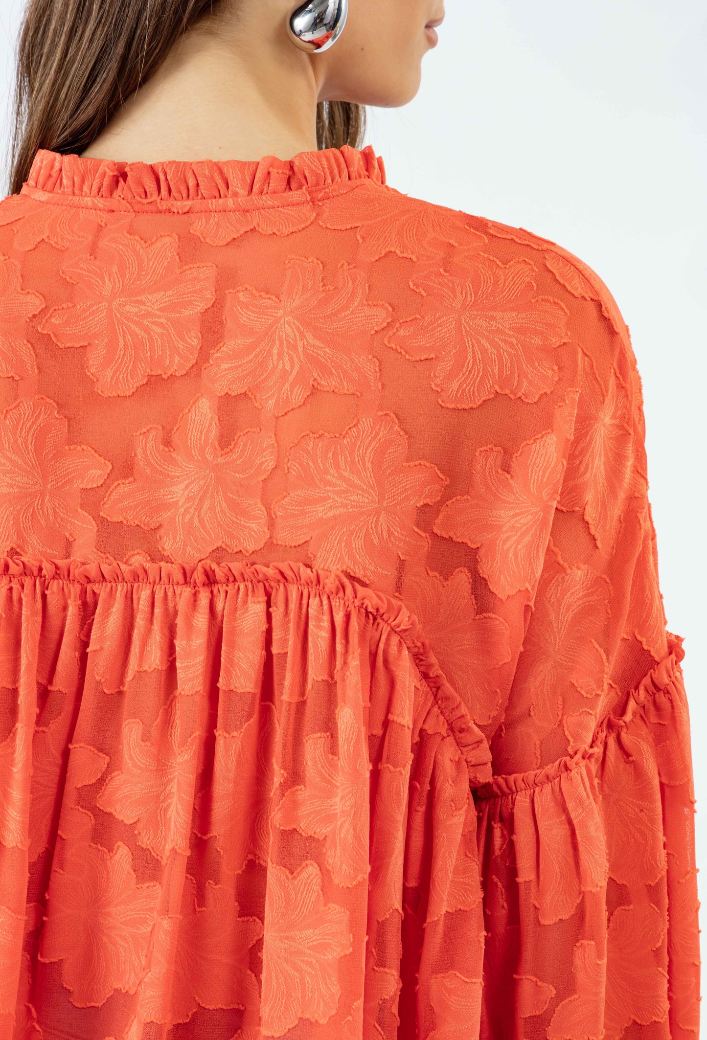Blouse Finn en voile corail 3
