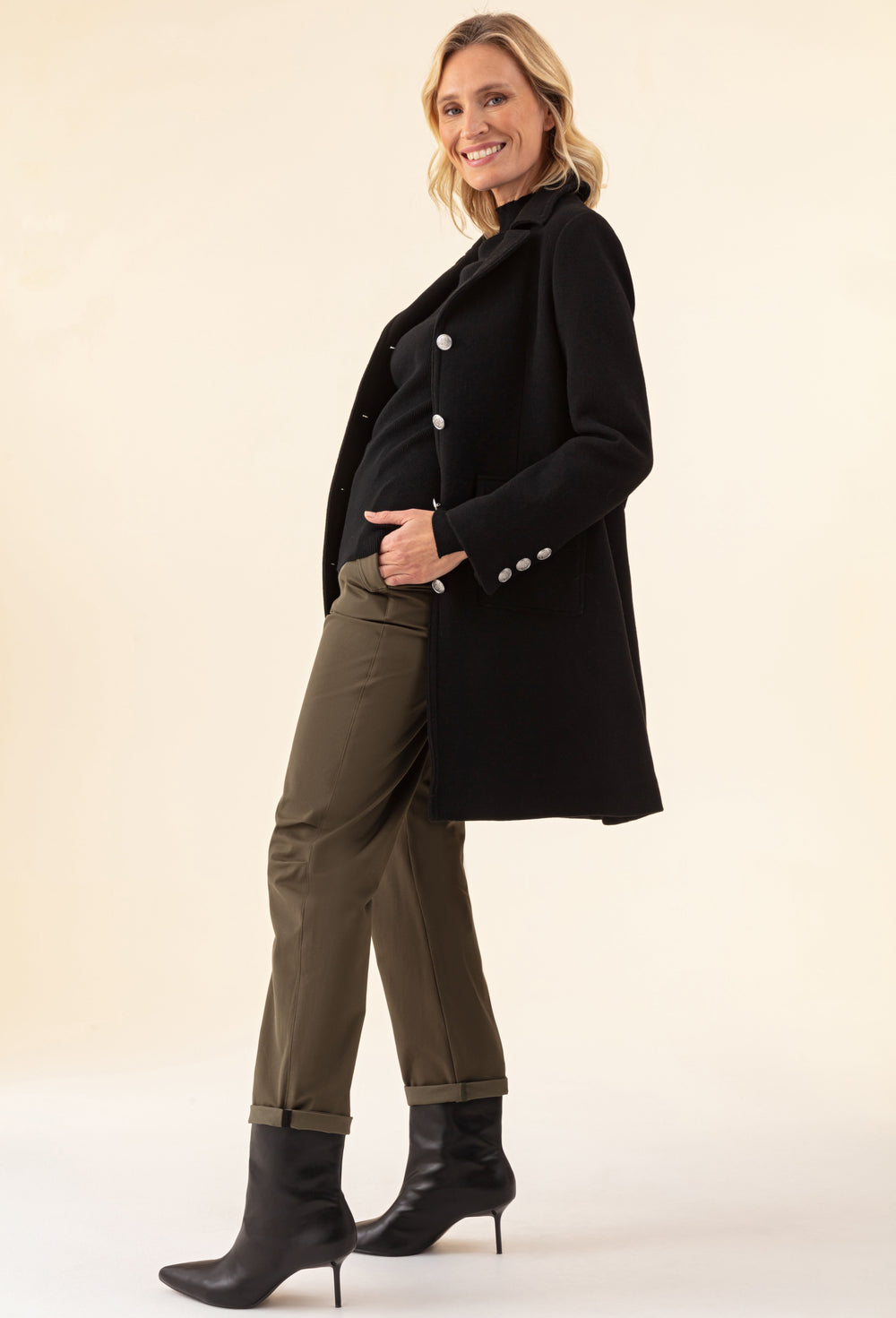 Manteau Heater noir en laine 3