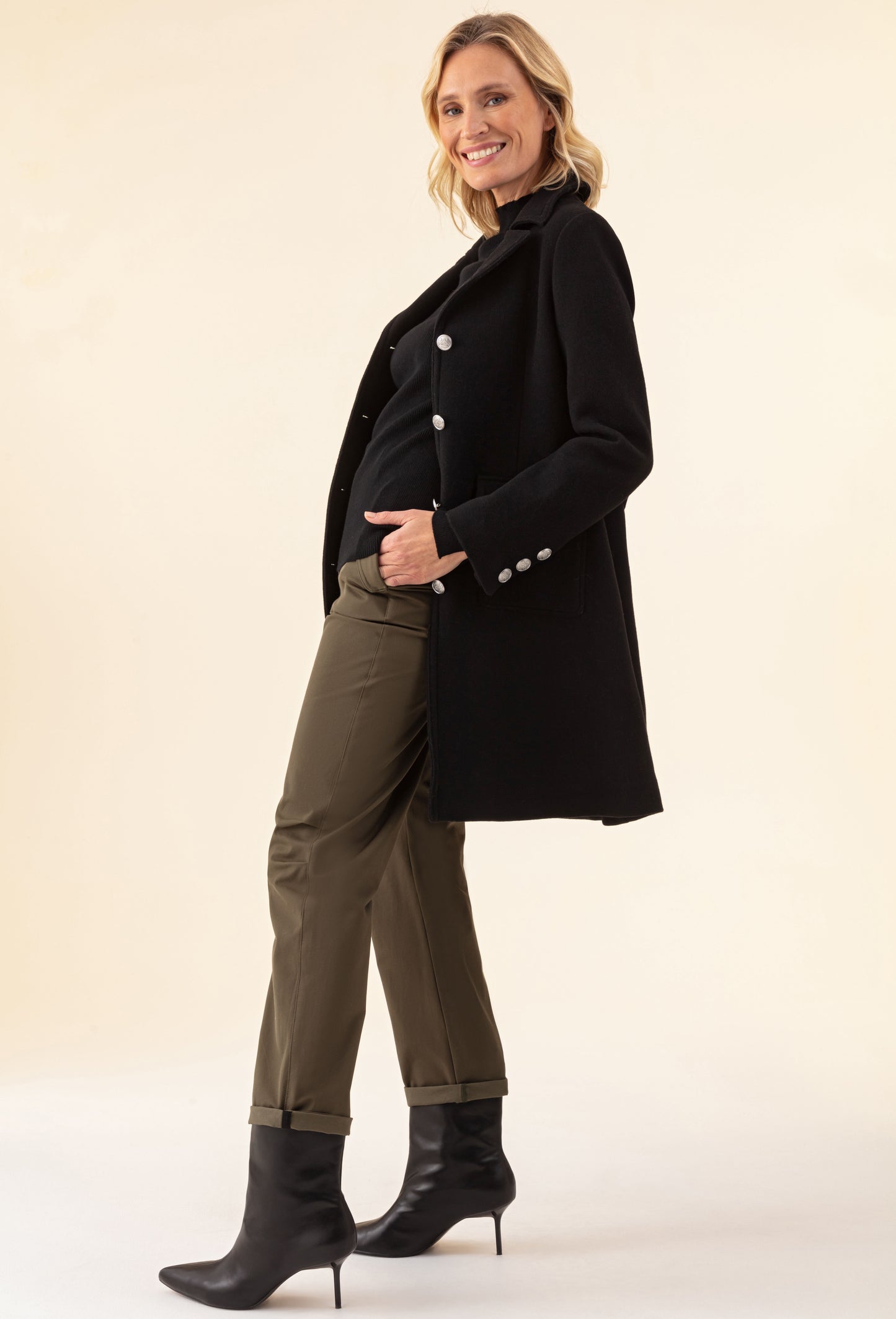 Manteau Heater noir en laine 3