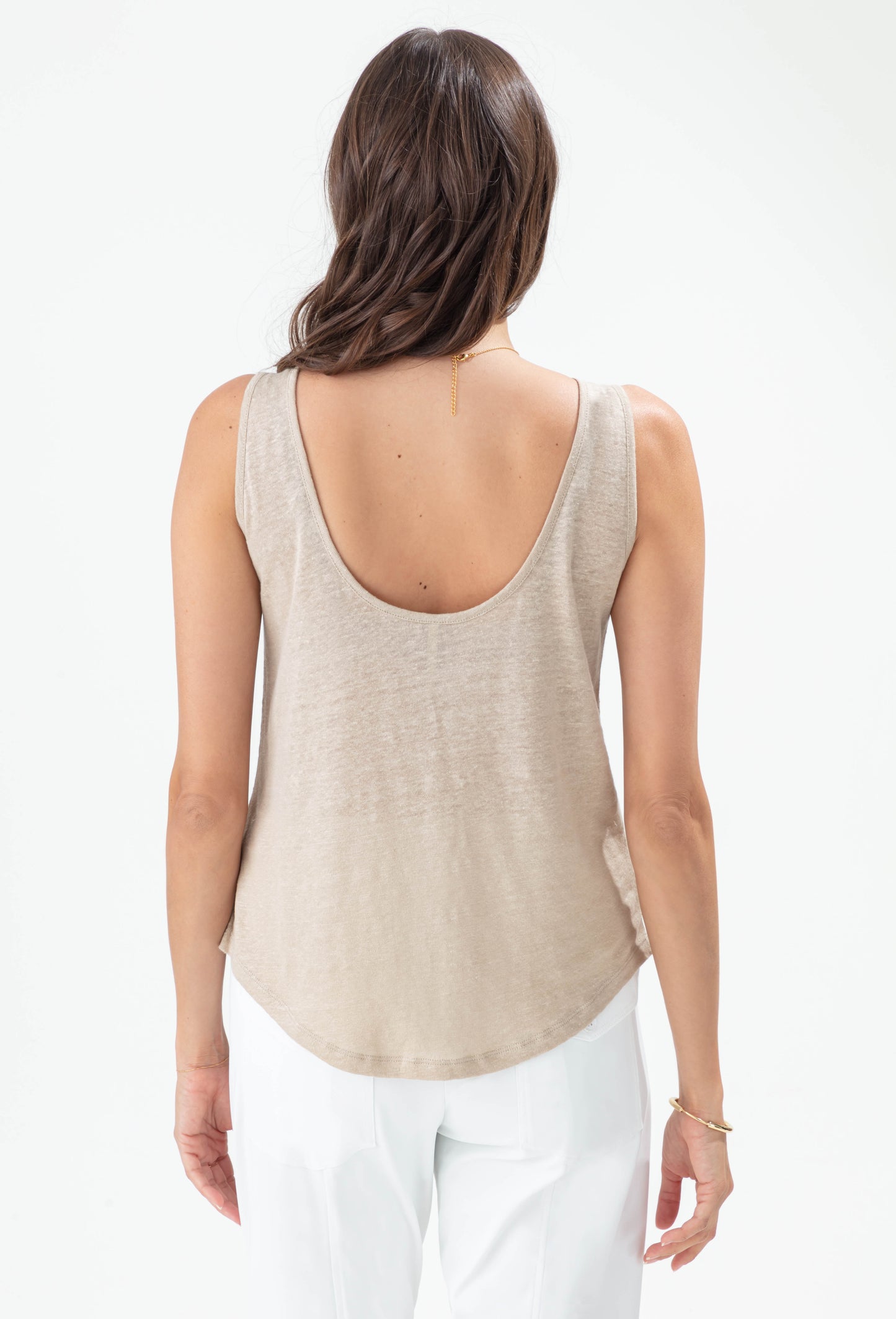 Débardeur Sienna beige 100% lin 3