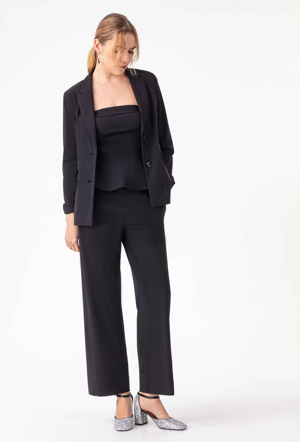 Bustier Camille noir en jersey technique 7