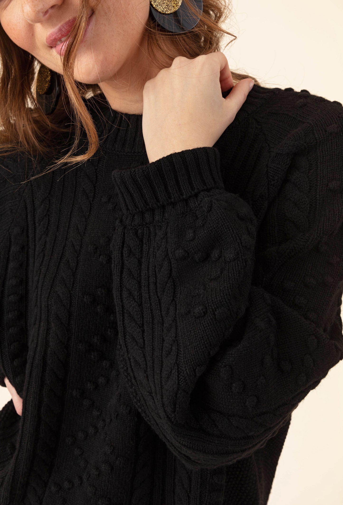 Pull Mandi noir 20% laine 5% cachemire 5