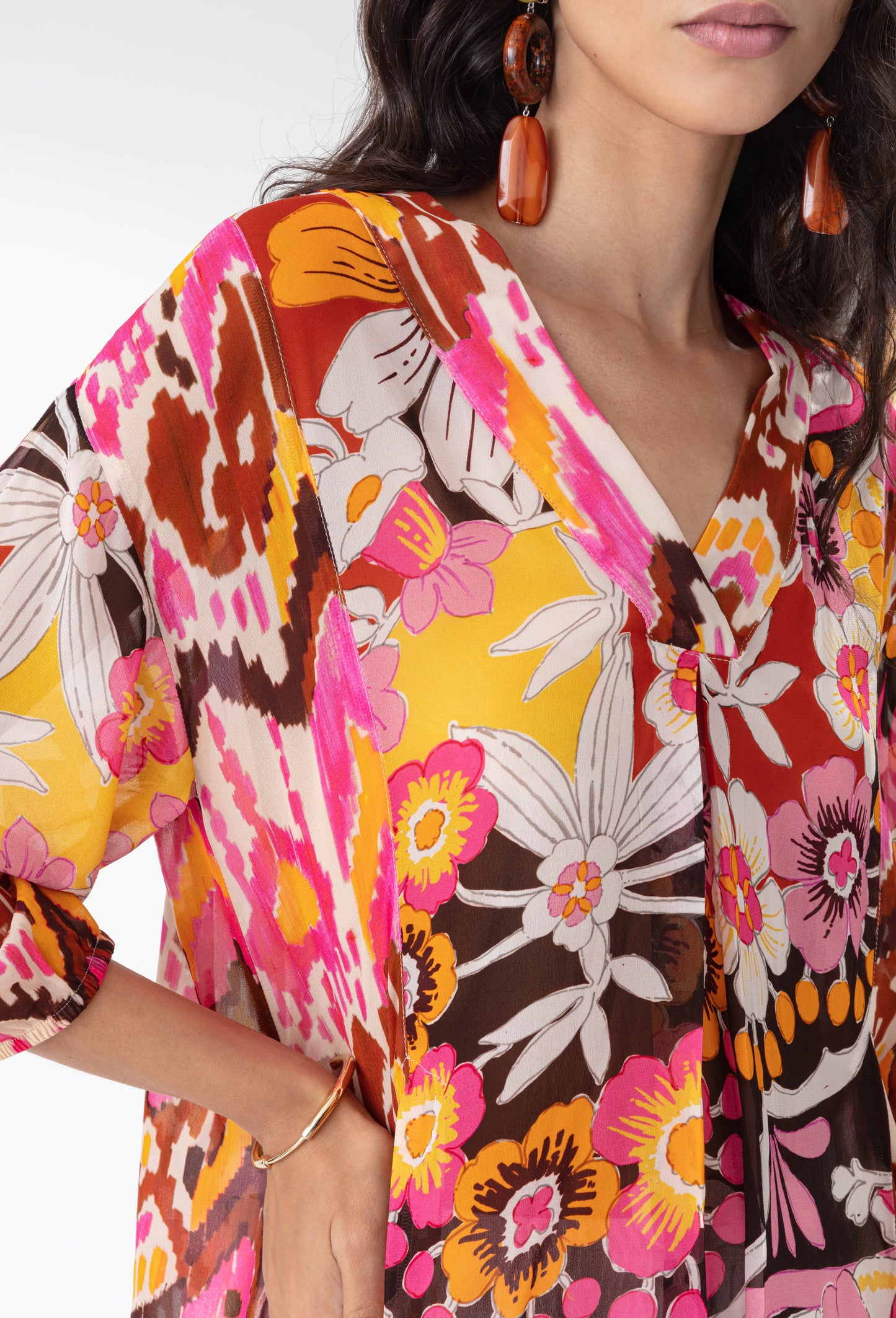 Blouse Lotus imprimé ikat et mehndi 2