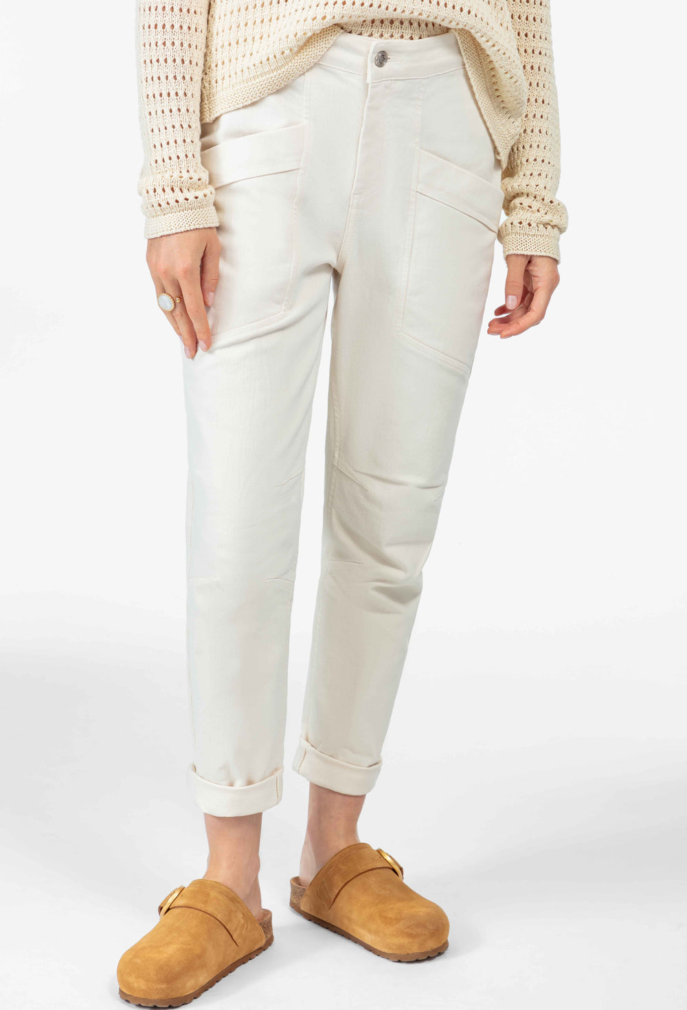 Pantalon Noam en coton vanille 2