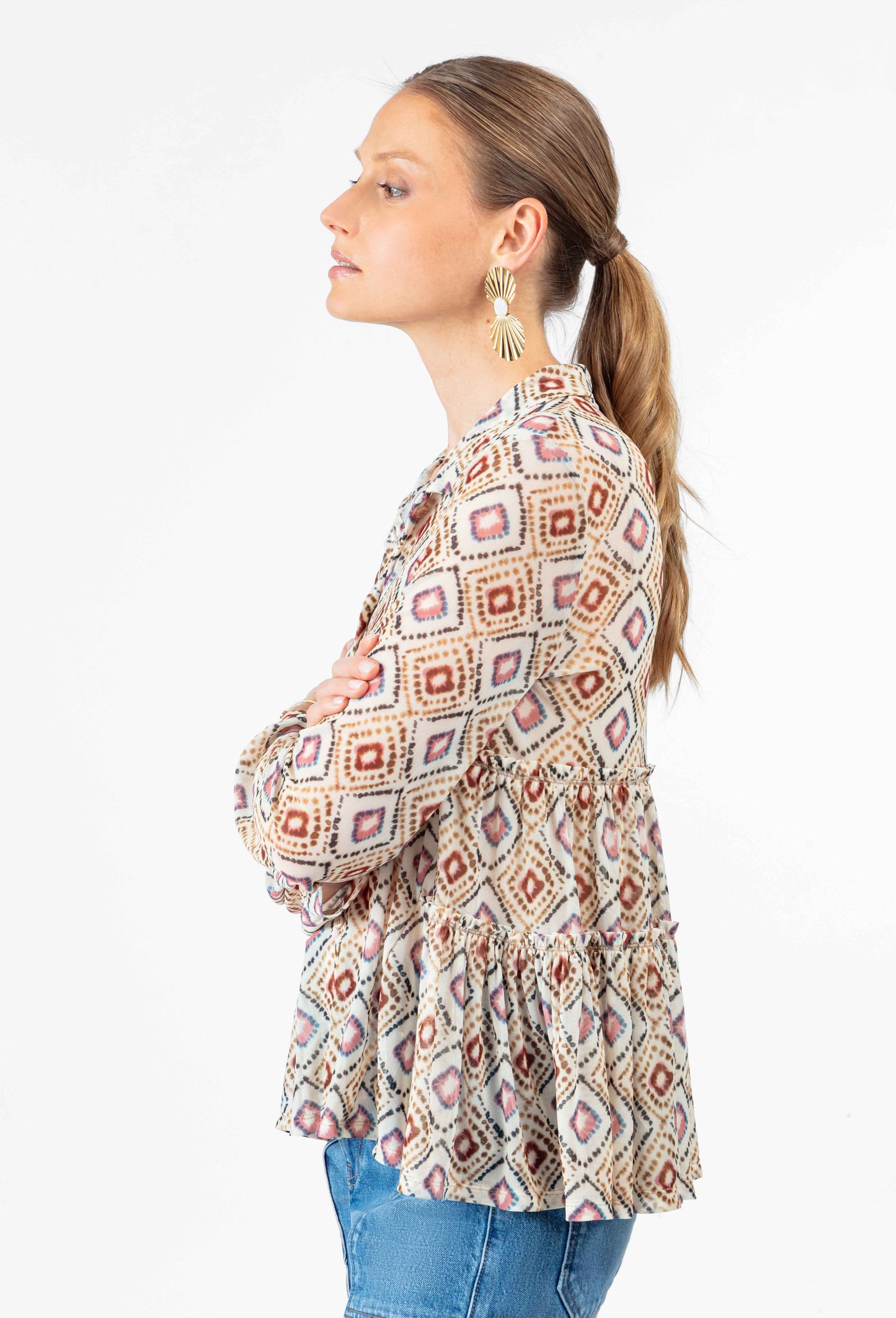 Chemise fluide Amber en résille 4