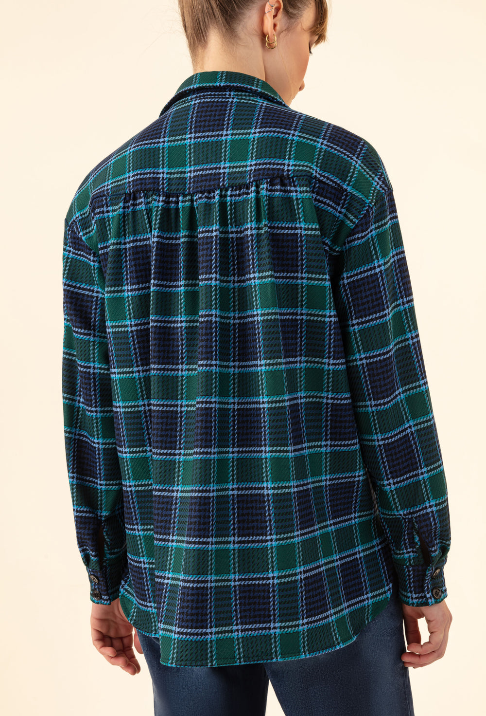 Surchemise Dany imprimée tartan bleu 3