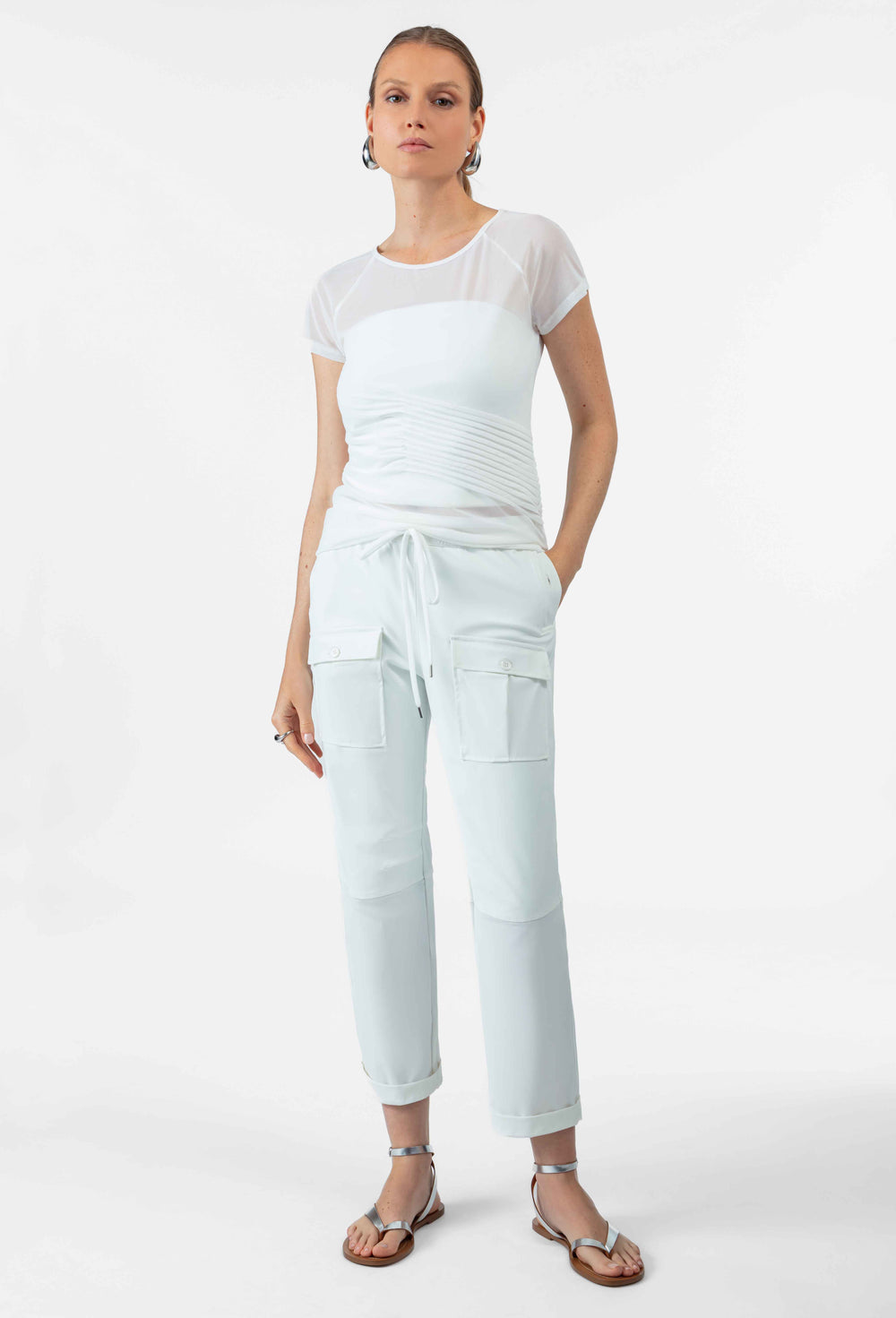 T-shirt Seel en résille blanche 4