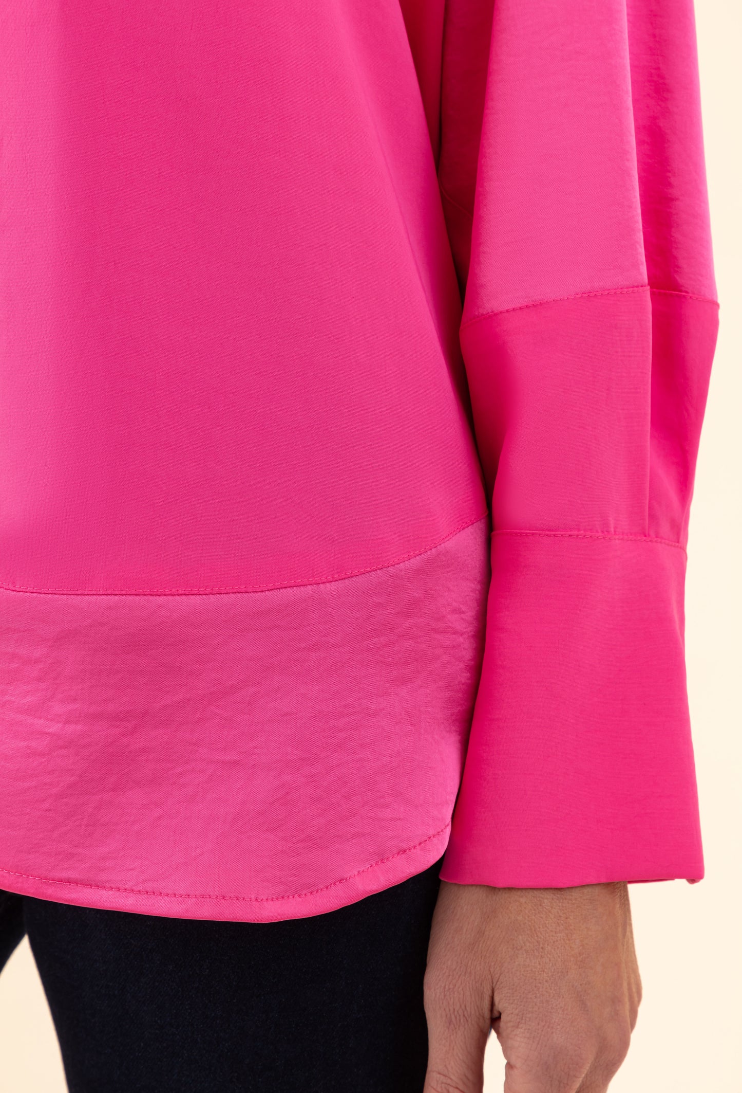 Chemise bi-matière Bettyna fuchsia 3