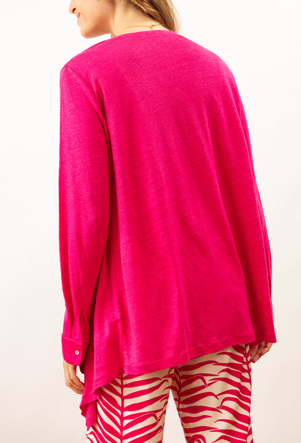 Gilet Rita fuchsia 100% lin 2