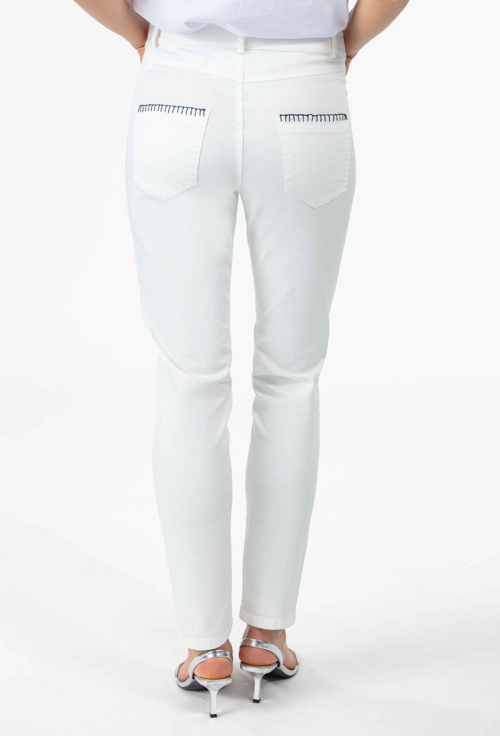 Pantalon slim Zach en coton stretch blanc 4