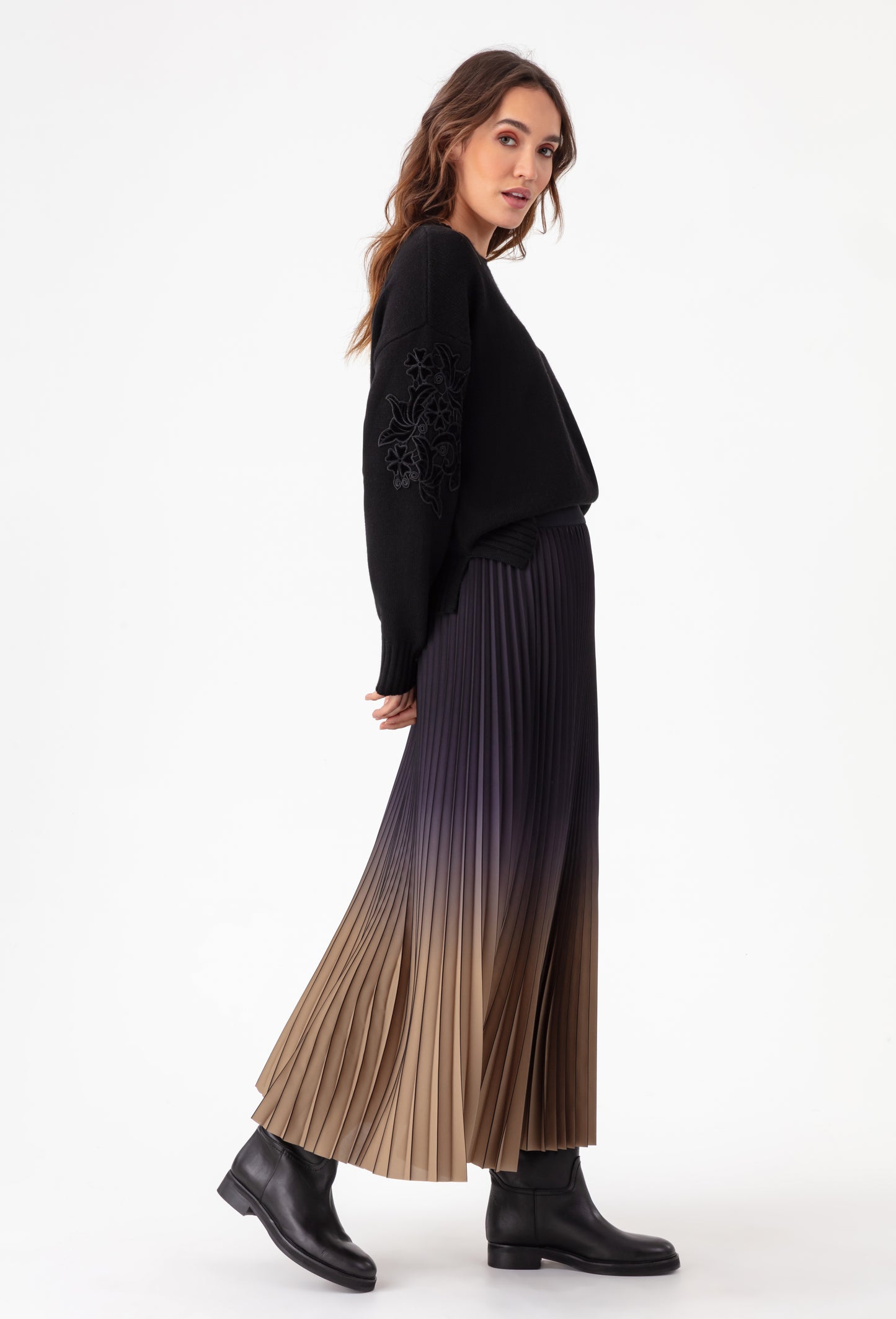 Jupe longue Dayena plissée 4