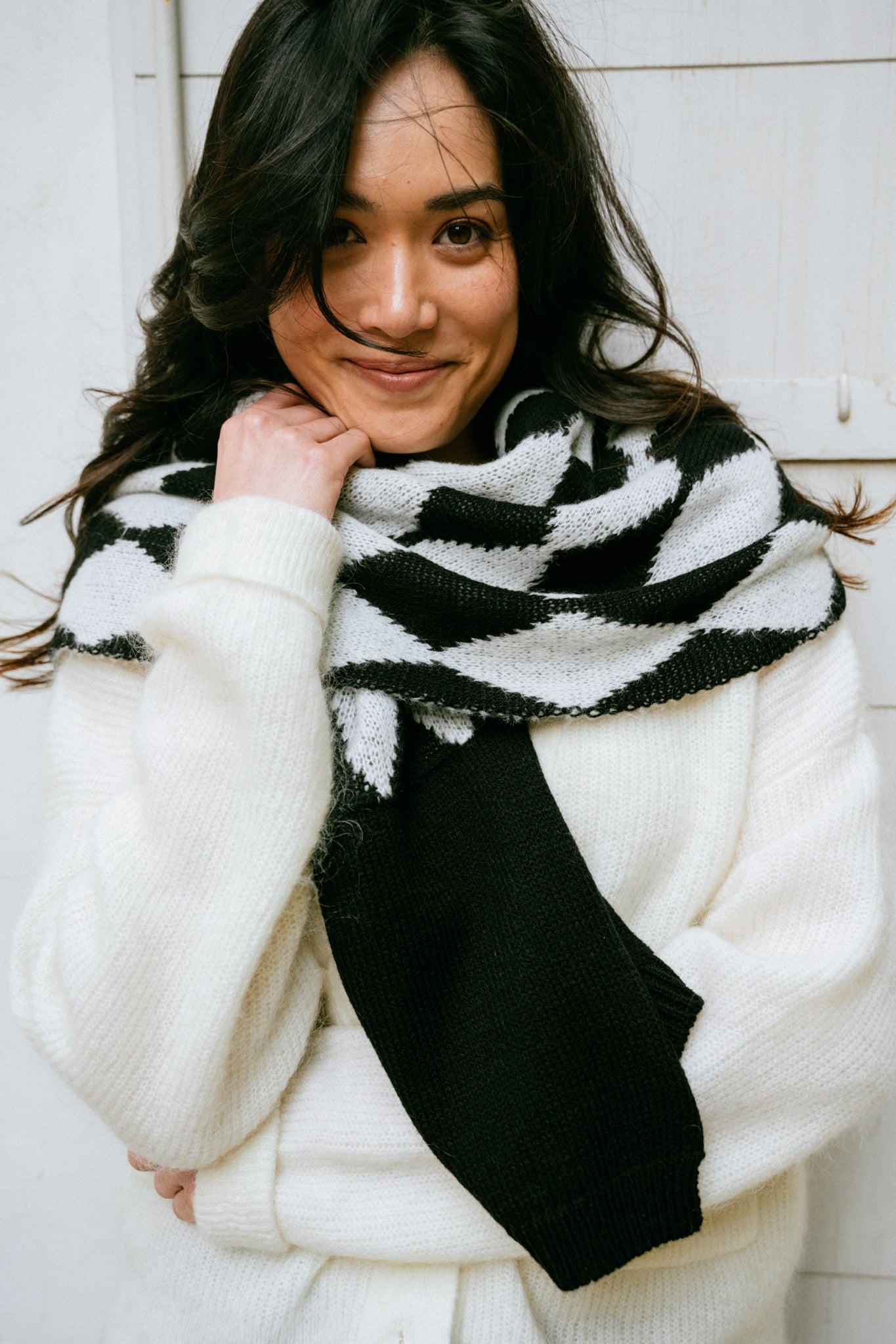 Echarpe Gary 30% laine imprimé graphique 1