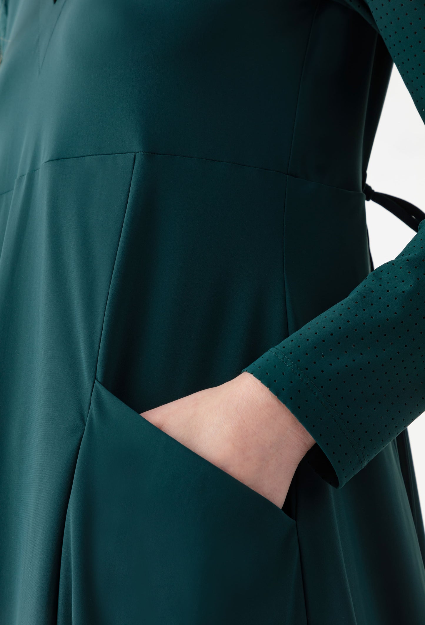 Robe Meora en jersey technique vert émeraude 3