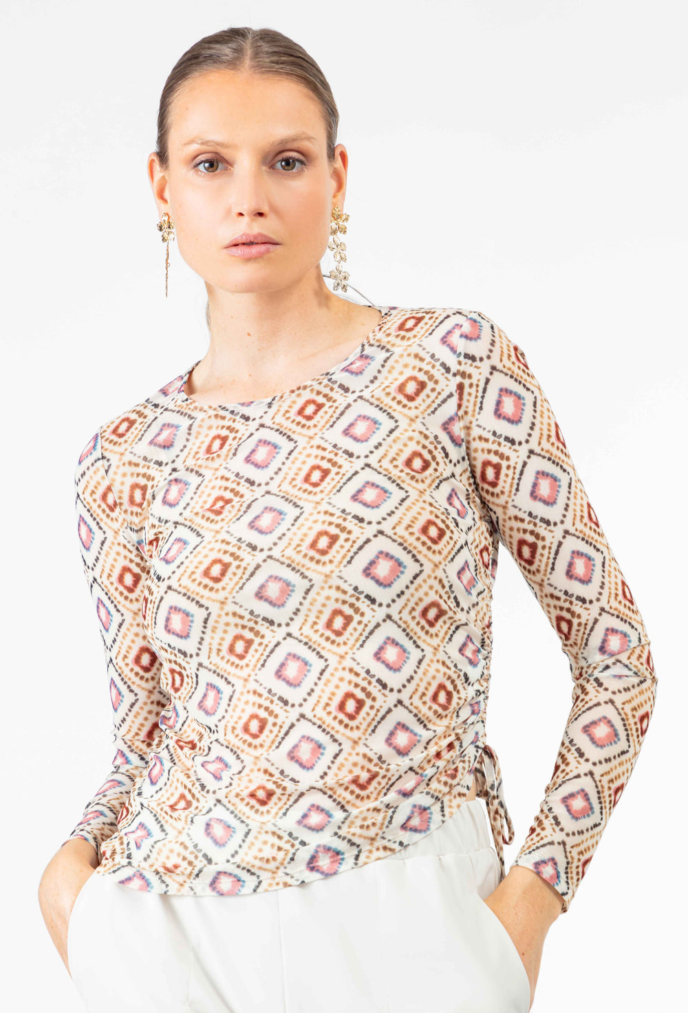 T-shirt manches longues Timeo en résille 1