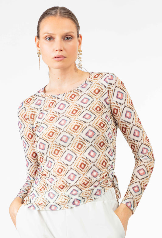 T-shirt manches longues Timeo en résille 1