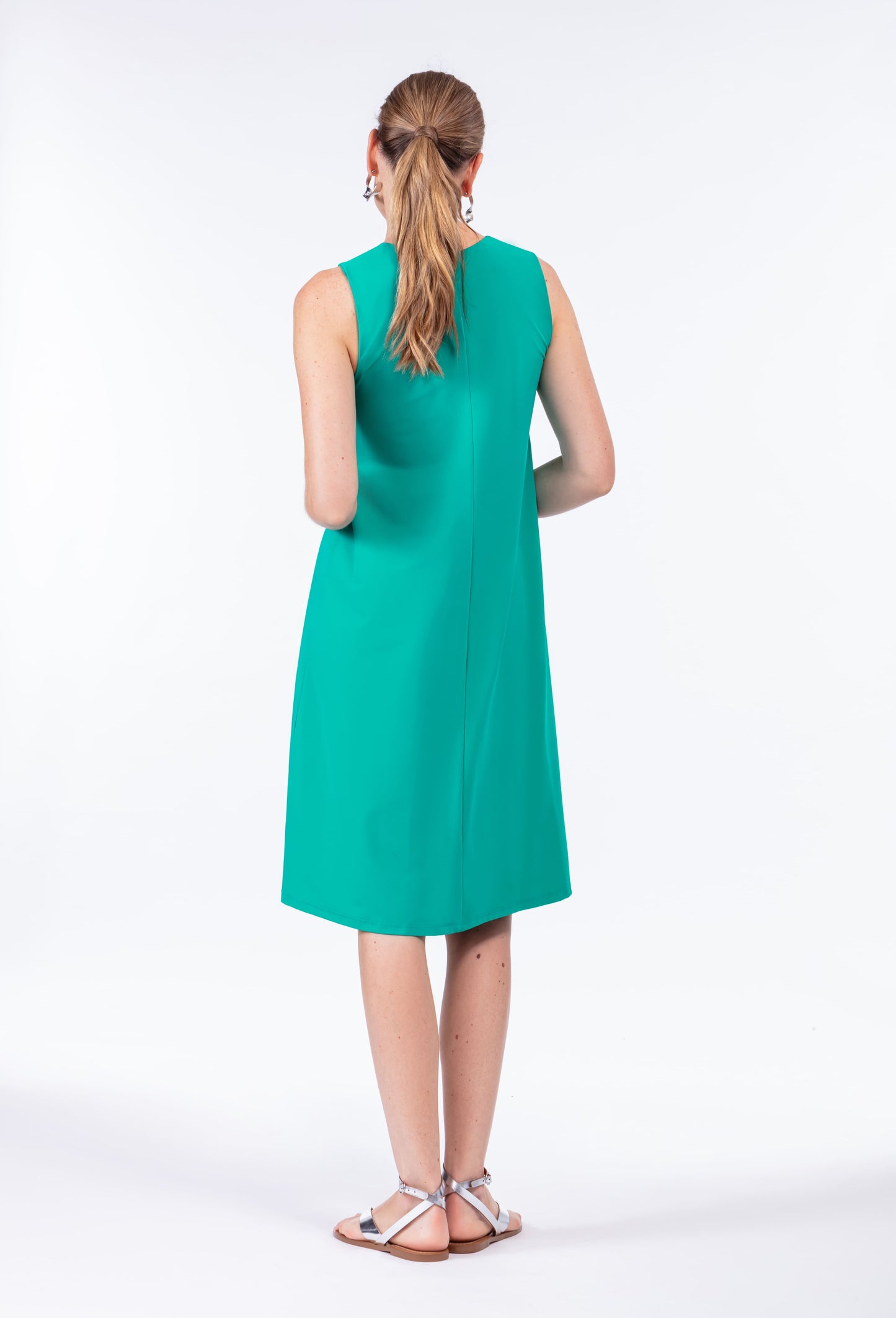 Robe Sirene en jersey technique turquoise 3