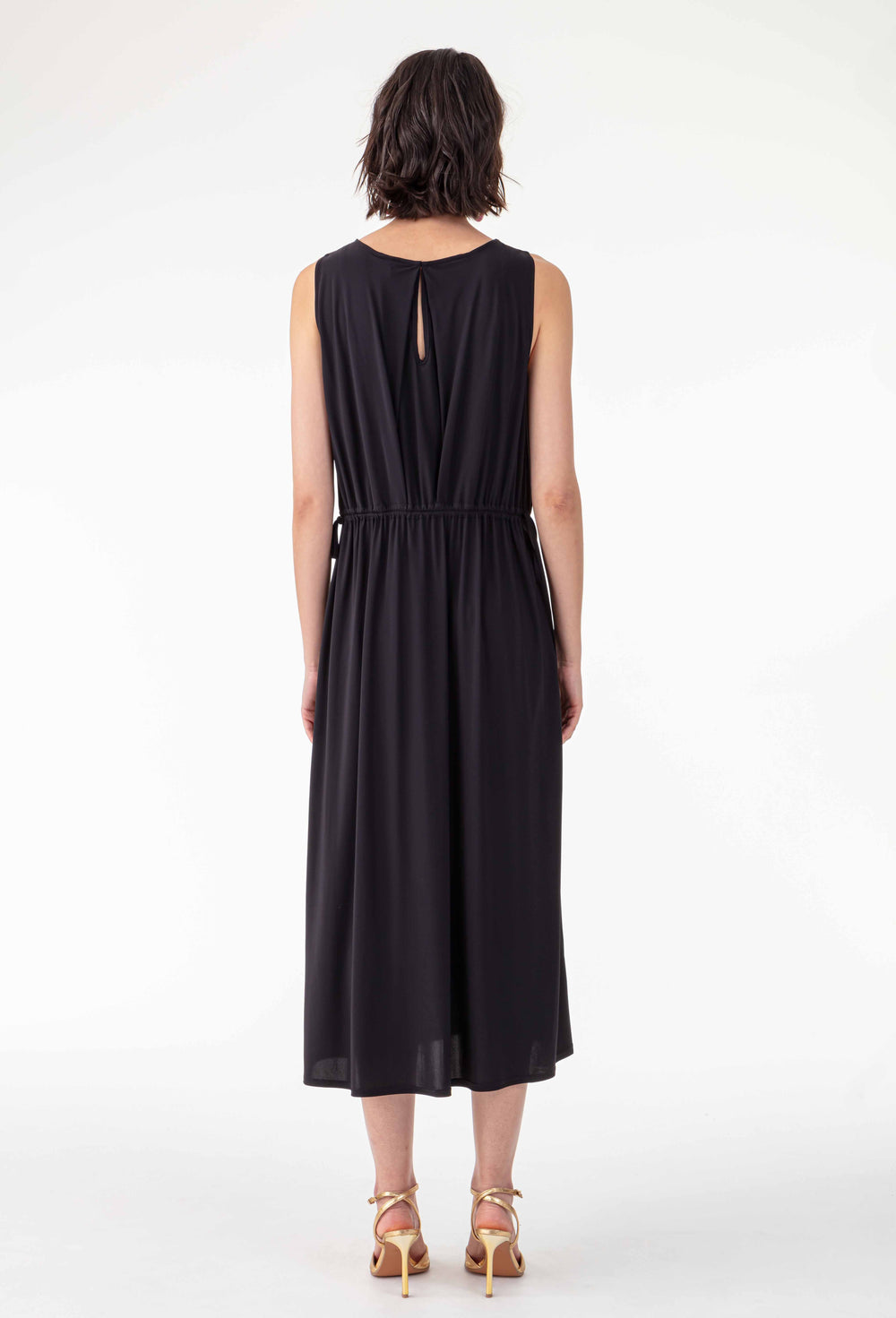 Robe longue Elie en jersey technique noire 3