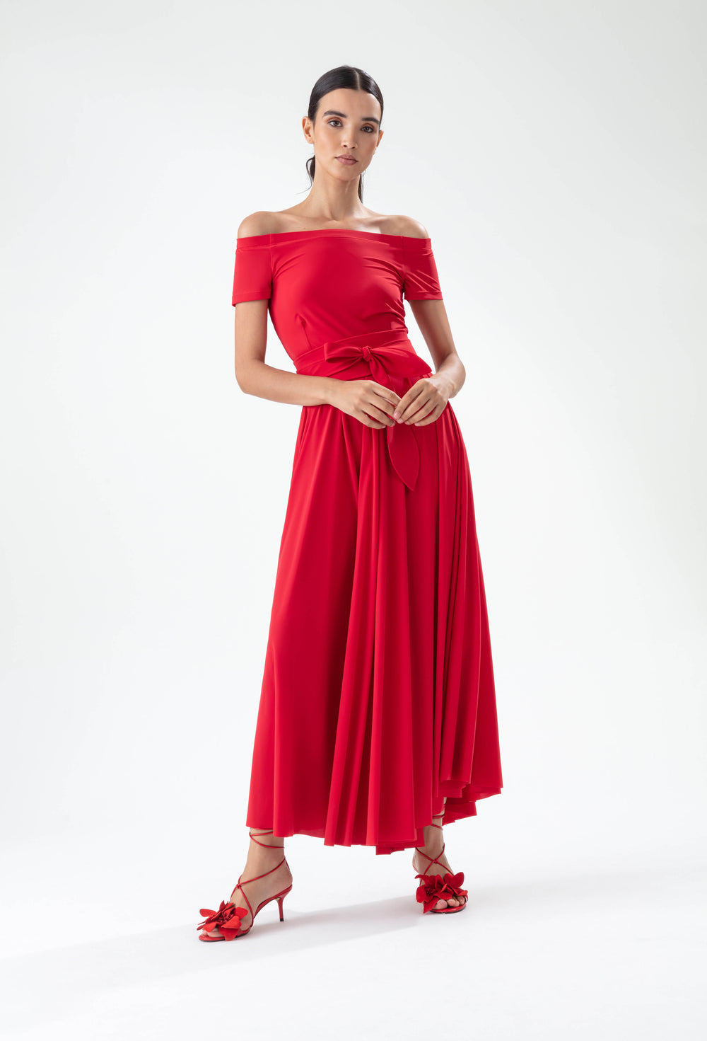 Robe longue EUGENIA rouge coquelicot 1