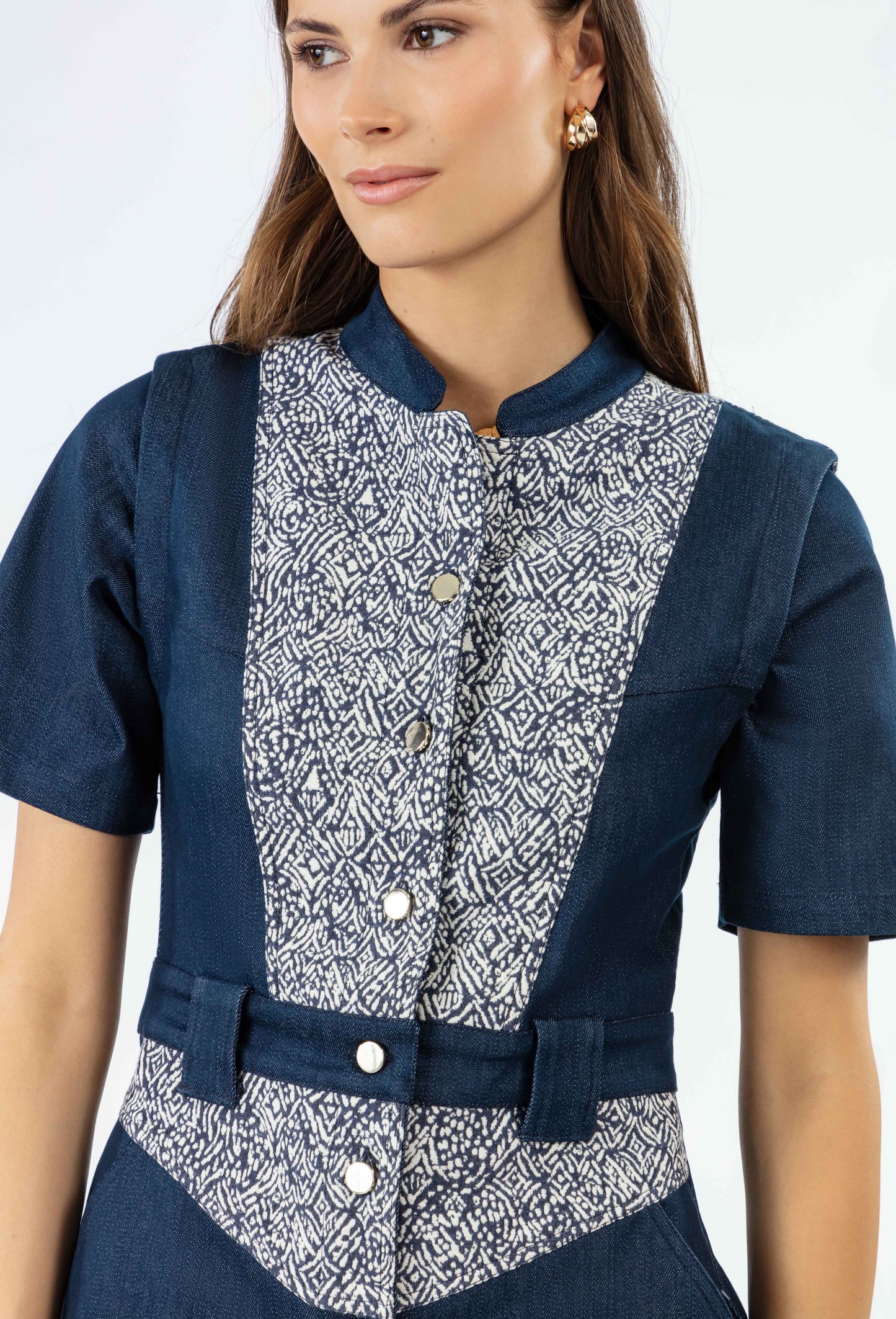 Robe courte Kristen en denim brut 2