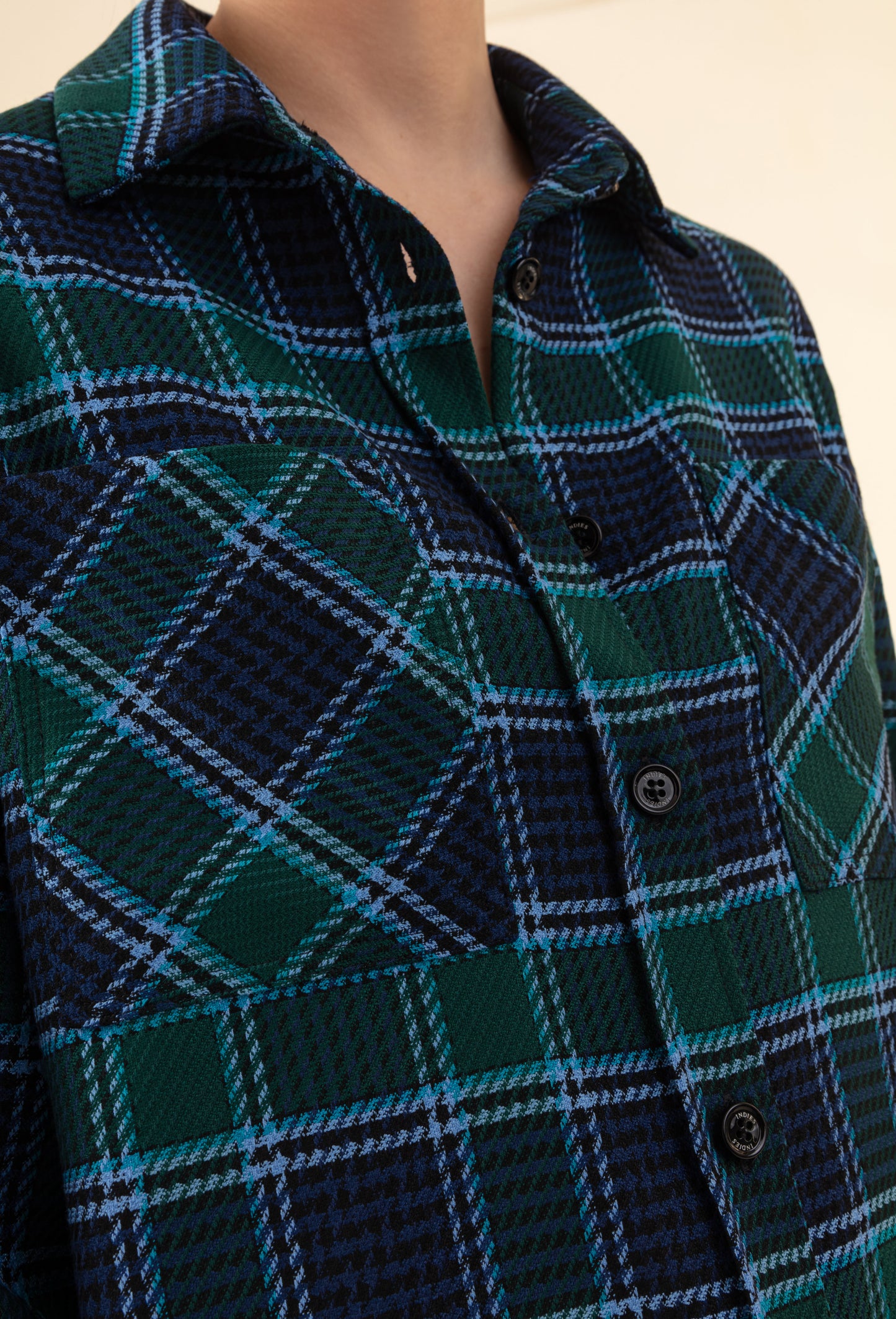 Surchemise Dany imprimée tartan bleu 5