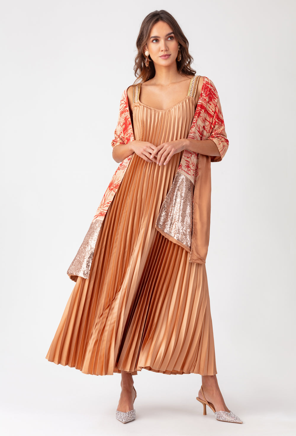 Robe longue plissée Tyana 1