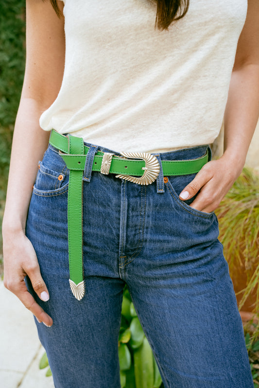 Ceinture Cheyenne en cuir Vert 2