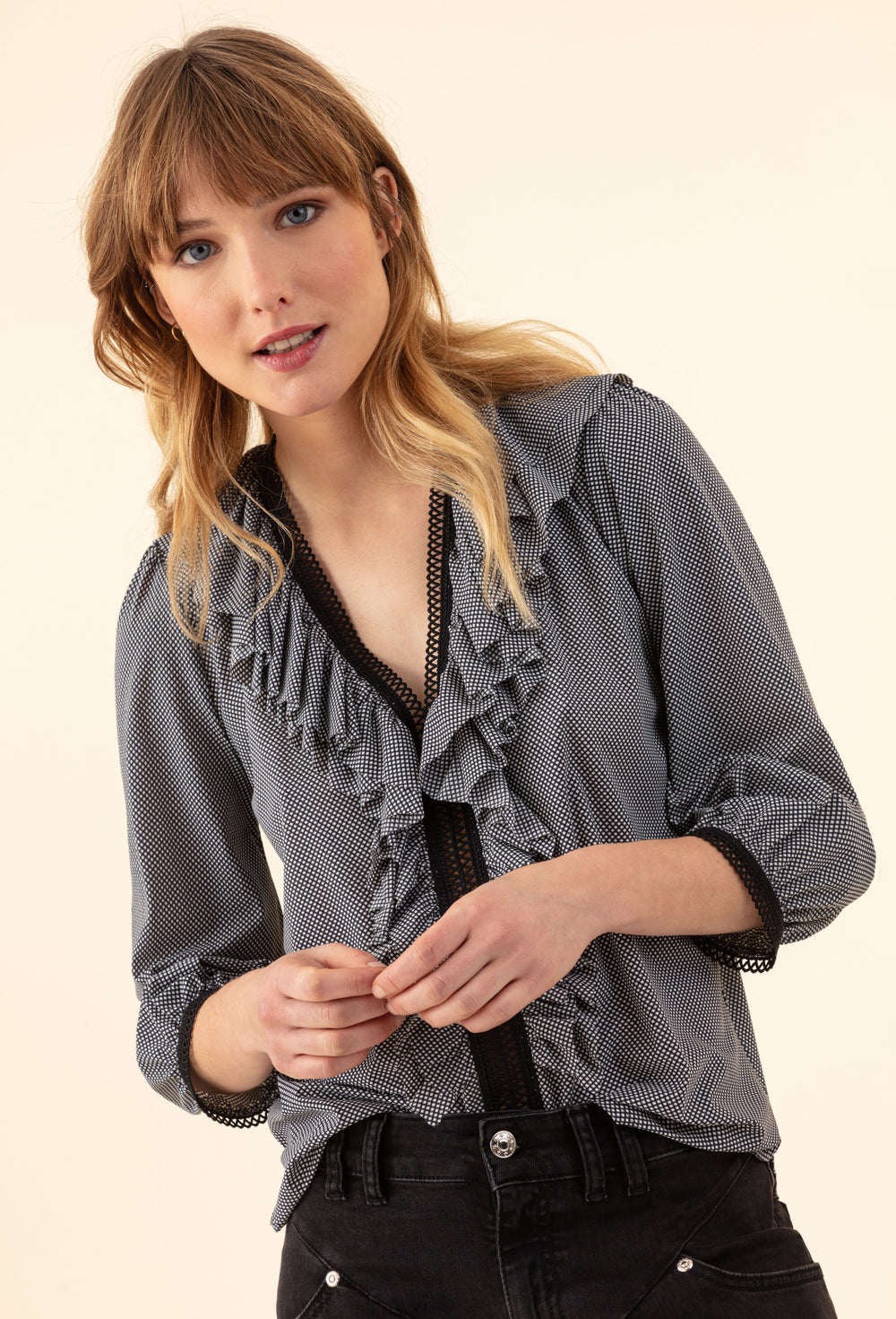 Blouse Paulette à imprimé graphique 1