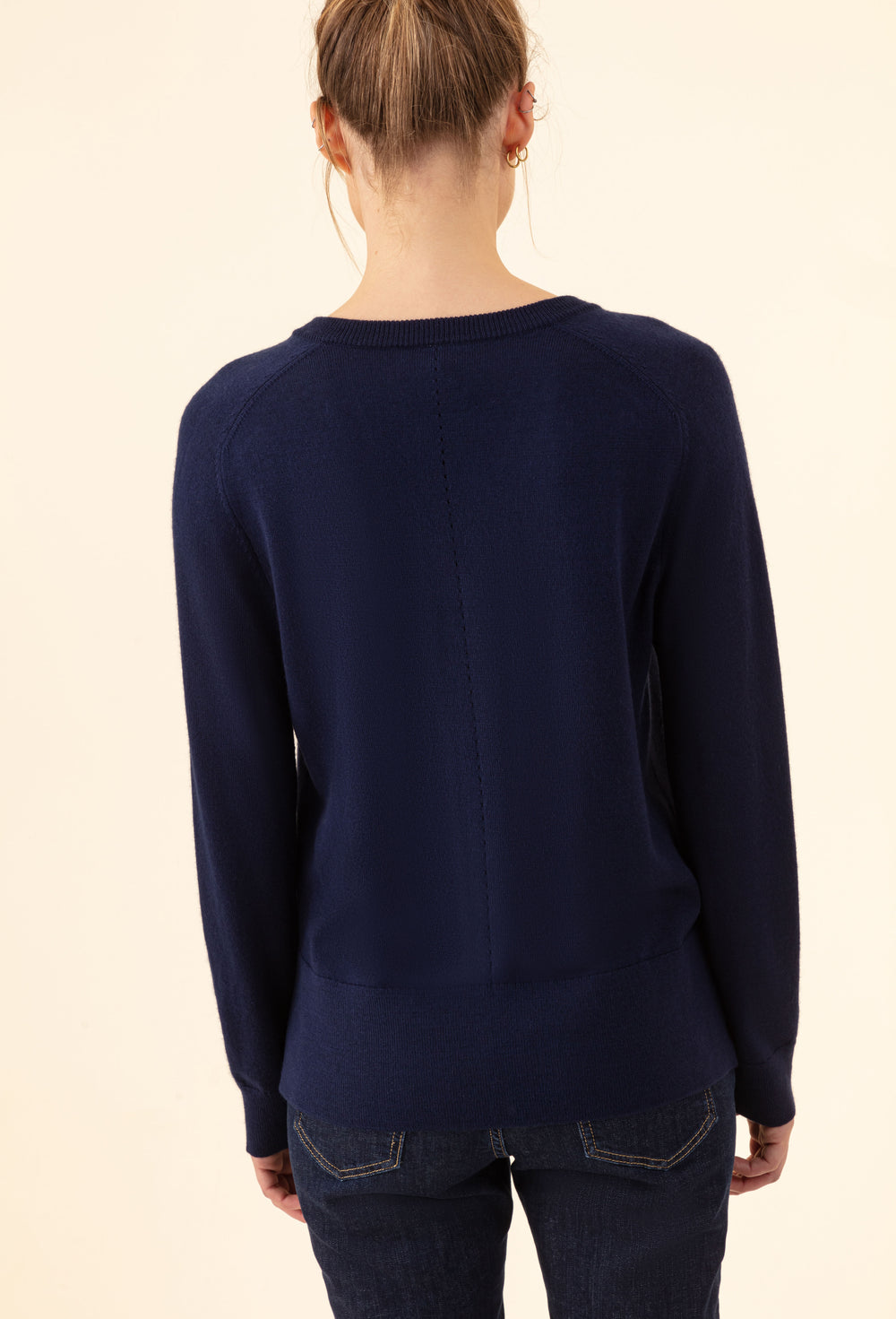 Pull col V Yanis marine 50% laine 2