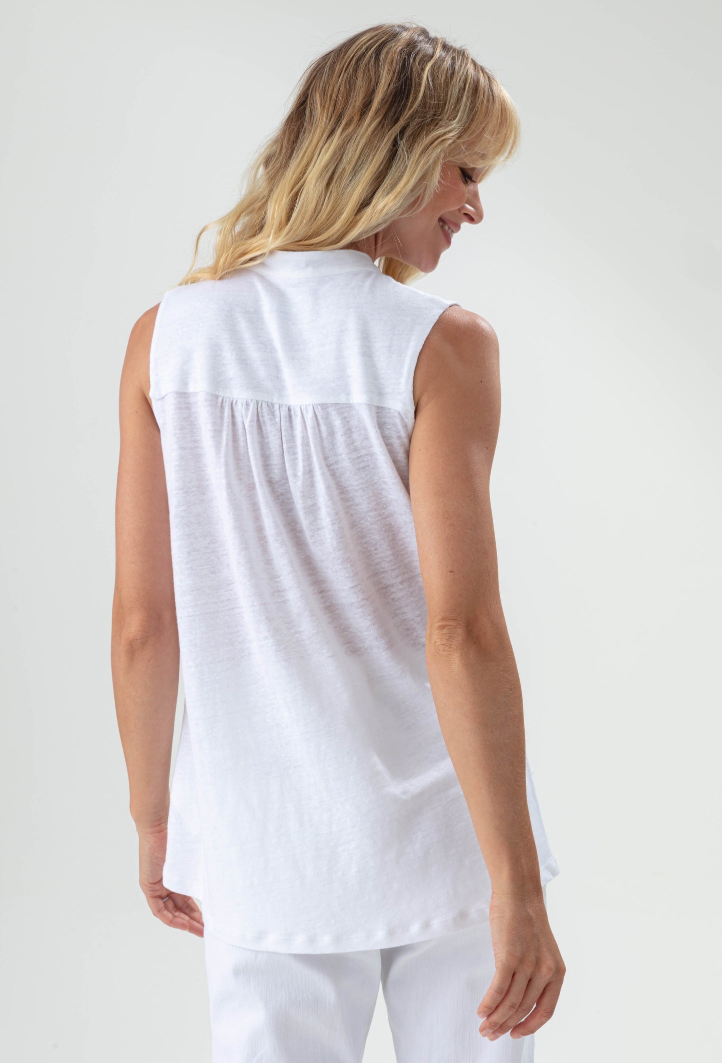 Top Trèfle blanc 100% lin 3